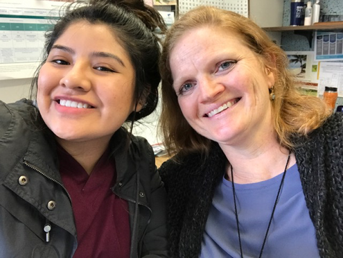 Josselin (left) and HEY Coordinator/Advisor Jennifer Johnston (right)