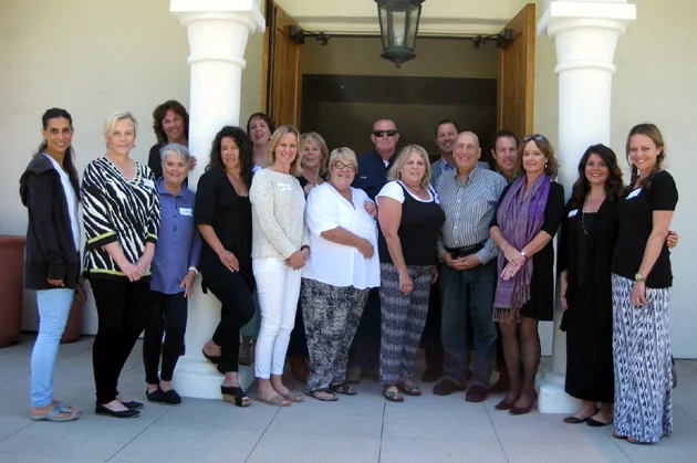 Back row from left, Judy Bartlein, Cindy Sherrett, Nancy Shobe, Jerry Jeffrey, Mike Champion and Eric Kruger; front row from left, Shirley Llewellyn, Sharon Lee Sciacca, Nancy Moore, Theresa Rusca, Laurel O’Connor, Harriet “Ruby” Roberts, Kat Martin, Art Willner, Volunteer Services assistant Sally Turvey, Volunteer Services Director Nicole Romasanta and Rachelle Fudge. 