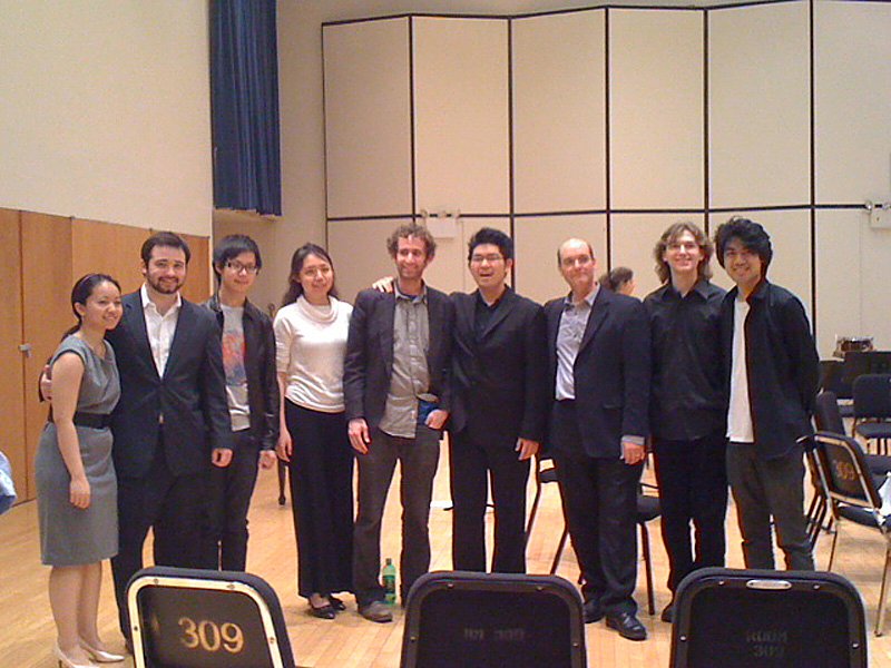 POST CONCERT (LEFT TO RIGHT): Hannah Sun , Leo Radosavljevic, Me, Hui Wu , Doug Balliett , Euntaek Kim, Professor Philip Lasser , Alan Clark, Sean Chen