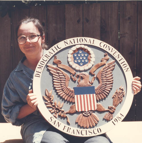 Back when I first started teaching woodcarving I carved the Presidential Seal for the podium for the Democratic Convention that was held in San Francisco that year. That was a few years ago. 