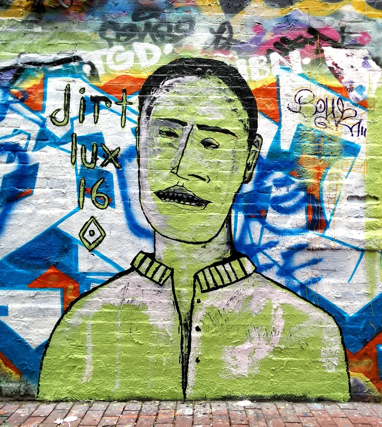 Green mural - 7ft tall - Cambridge, MA