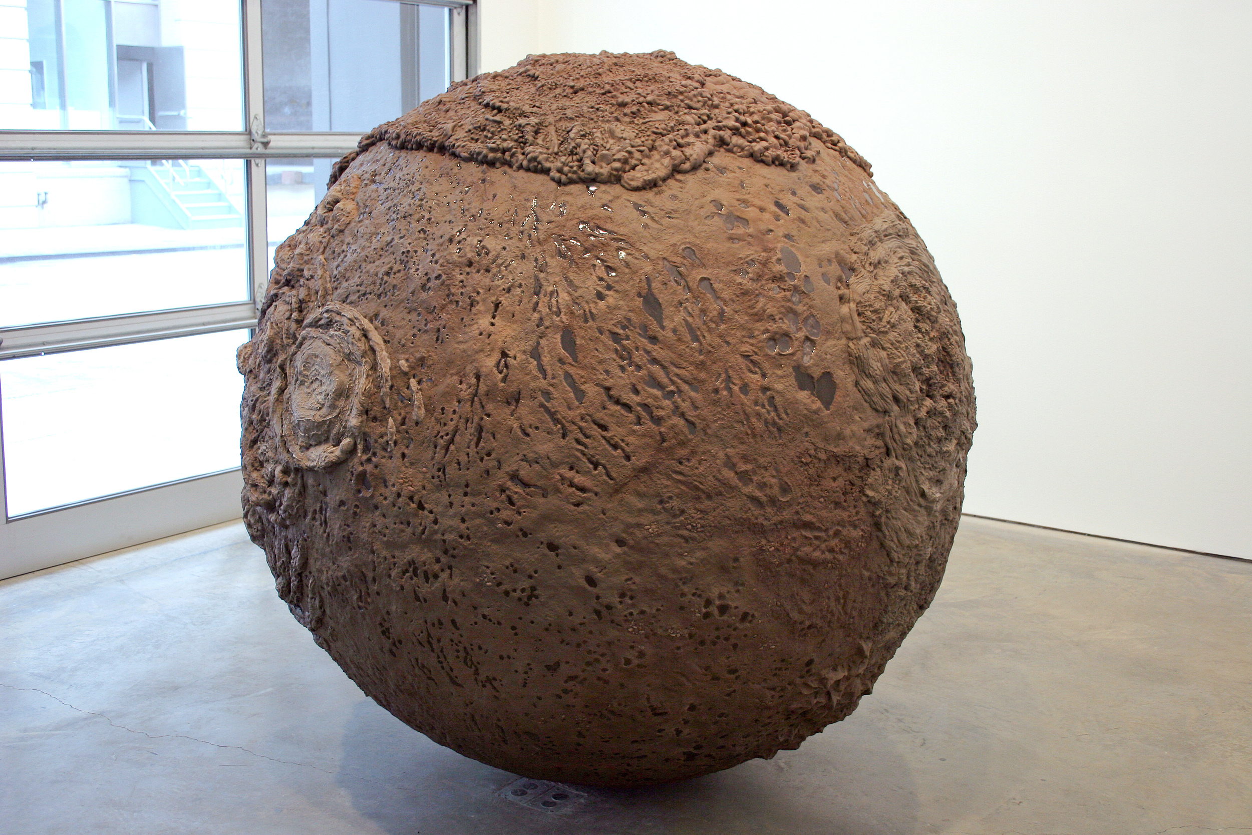  Bad Planet, 2005, Foam, epoxy, lacquer, oil, and stainless steel, 65 x 60 x 60 inches 