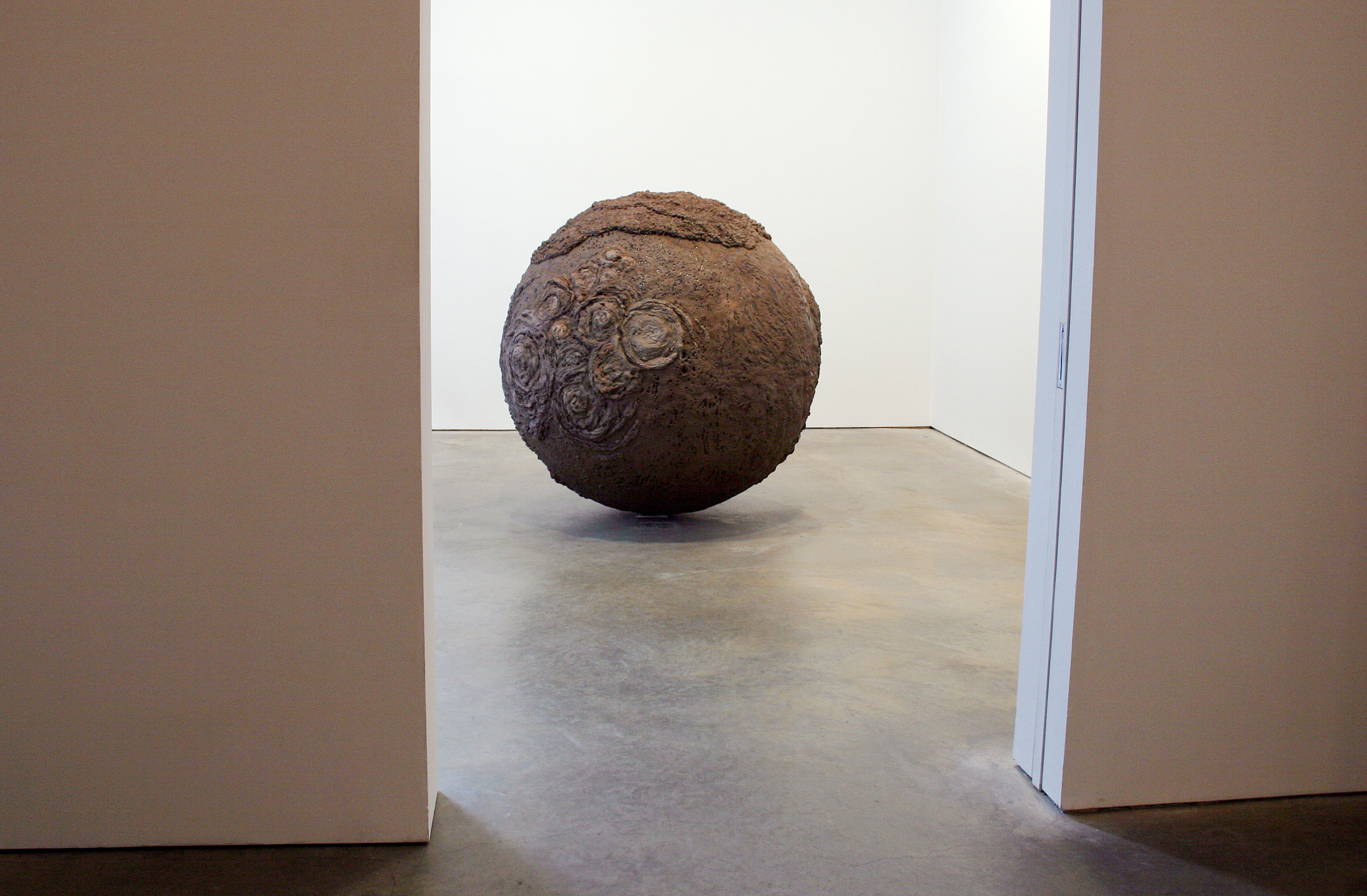  Bad Planet, 2005, Foam, epoxy, lacquer, oil, and stainless steel, 65 x 60 x 60 inches 
