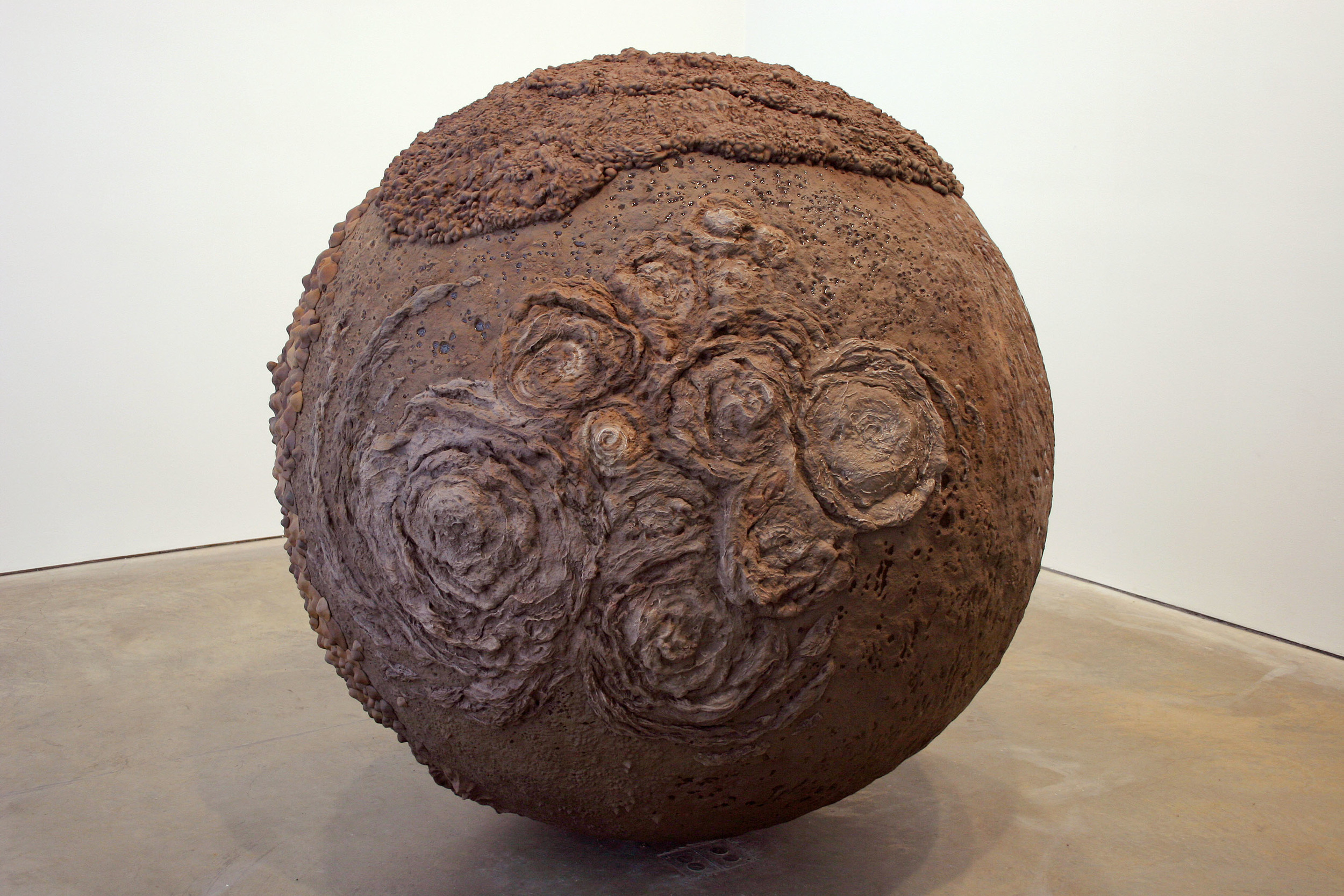  Bad Planet, 2005, Foam, epoxy, lacquer, oil, and stainless steel, 65 x 60 x 60 inches 