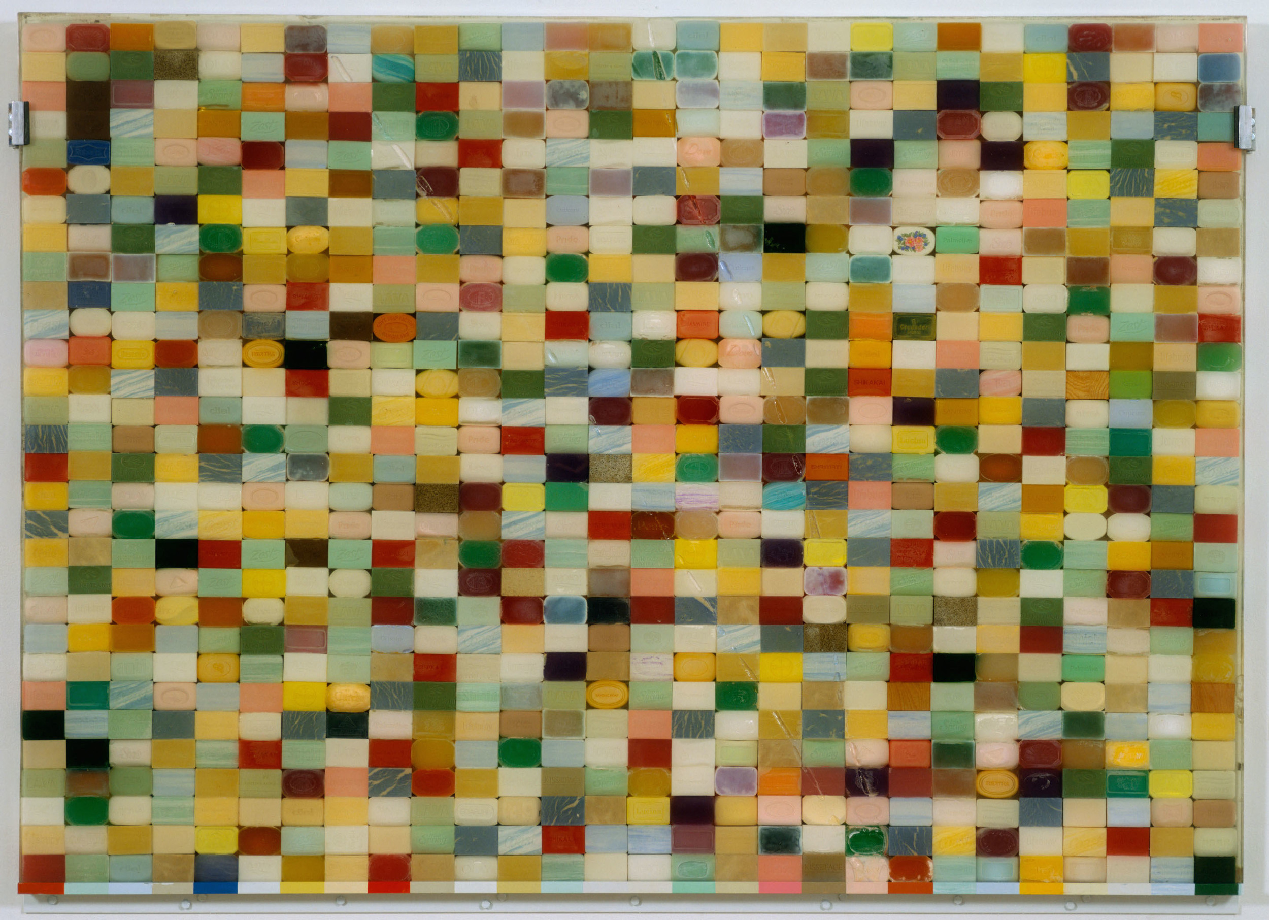  Large Soap, 1993, 840 bars of soap encased in resin, 60 1/4 x 84 1/4 inches 