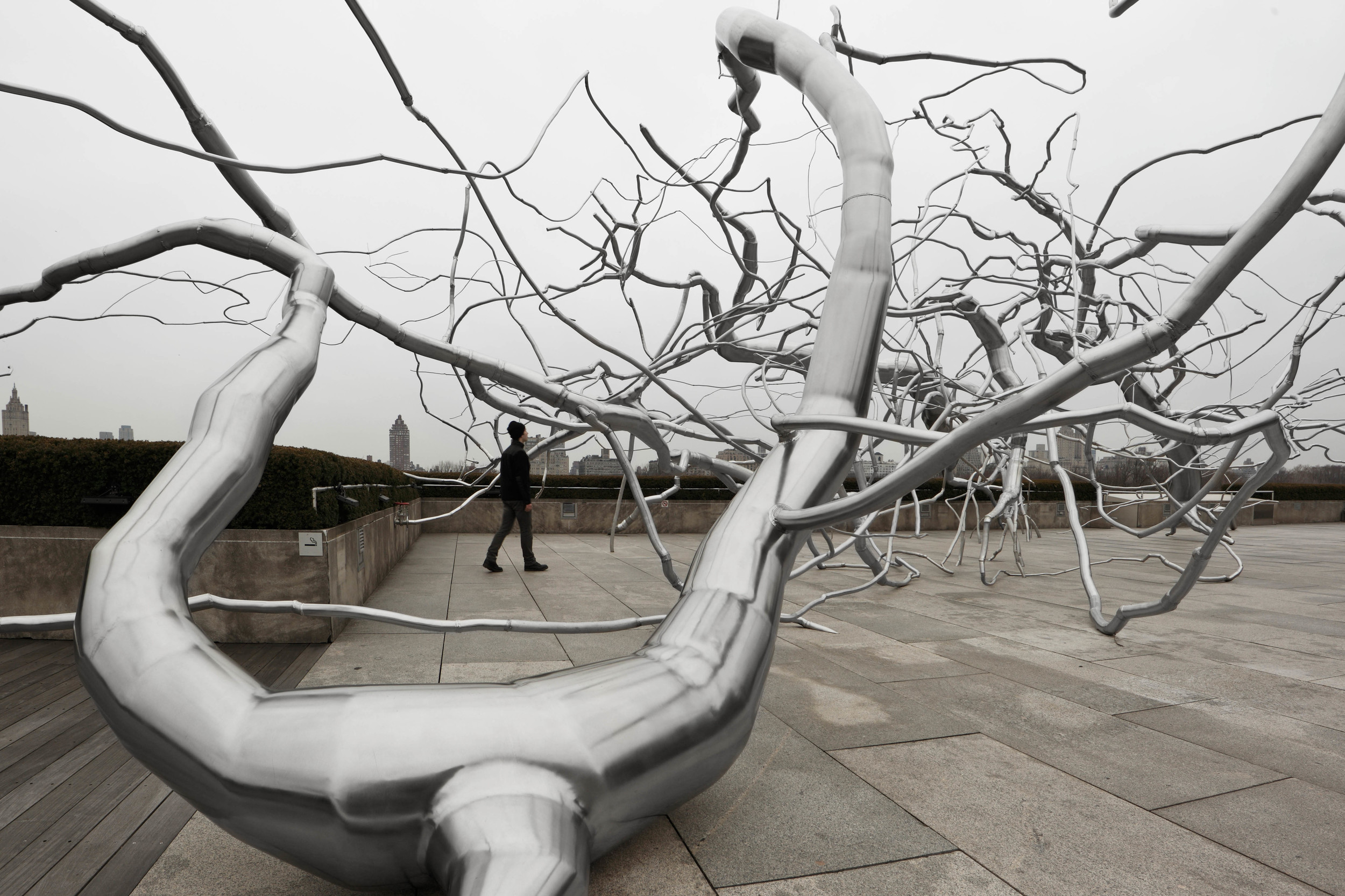  Maelstrom, 2009, Stainless steel, 22 x 140 x 50 feet,  Commissioned for the Metropolitan Museum of Art, Iris B. and Gerald Cantor Roof Garden, New York for the exhibition Roxy Paine on the Roof: Maelstrom&nbsp;April 28 through October 25, 2009&nbsp;