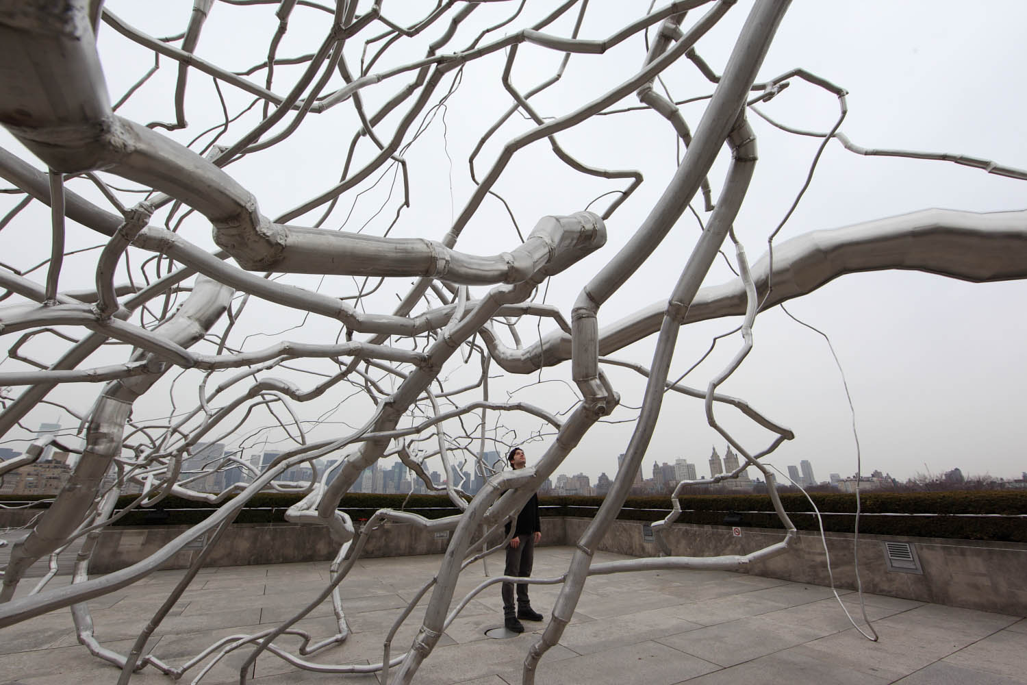  Maelstrom, 2009, Stainless steel, 22 x 140 x 50 feet,  Commissioned for the Metropolitan Museum of Art, Iris B. and Gerald Cantor Roof Garden, New York for the exhibition Roxy Paine on the Roof: Maelstrom&nbsp;April 28 through October 25, 2009&nbsp;