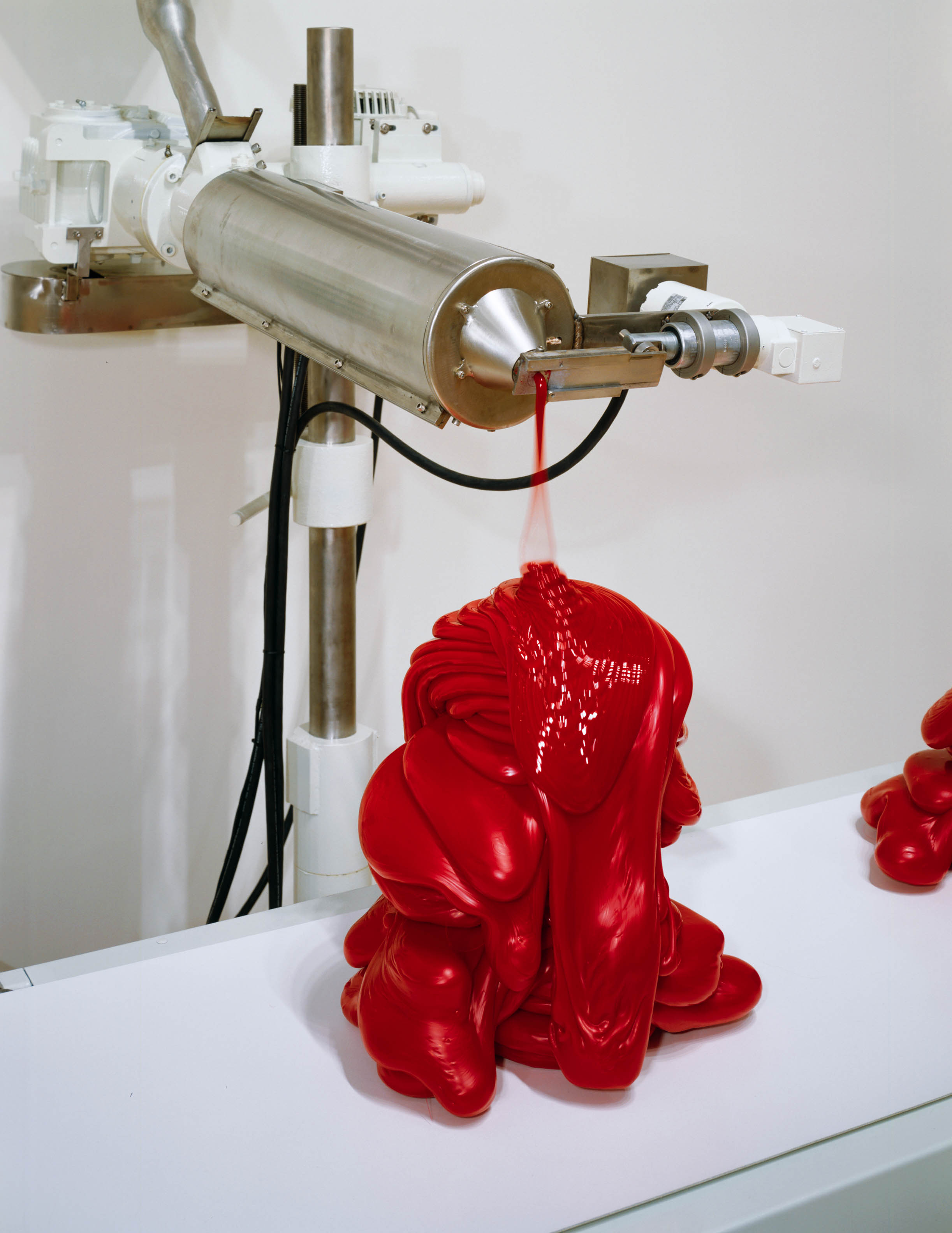  Scumak No. 2, 2000, aluminum, computer, conveyor, electronics, extruder, stainless steel, polyethylene, teflon, 890 x 73 x 276 inches 