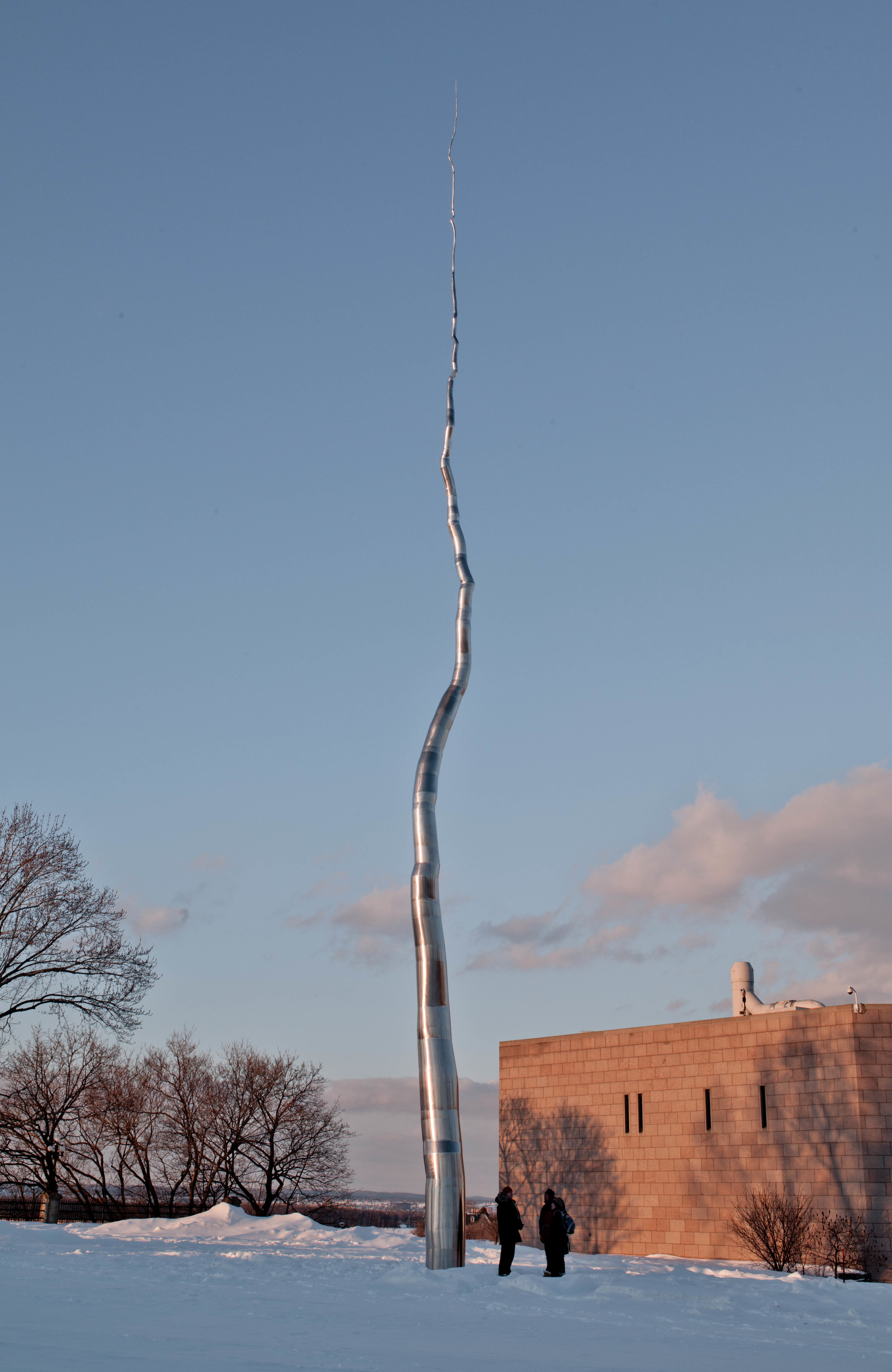  One Hundred Foot Line, 2010, Stainless steel, 103 x 8 x 10 feet   Located on the historica Napean Point and overlooking the Ottawa River,&nbsp;  One Hundred Foot Line  &nbsp;first began as the most controversial sculpture in the Dendroid series, to 