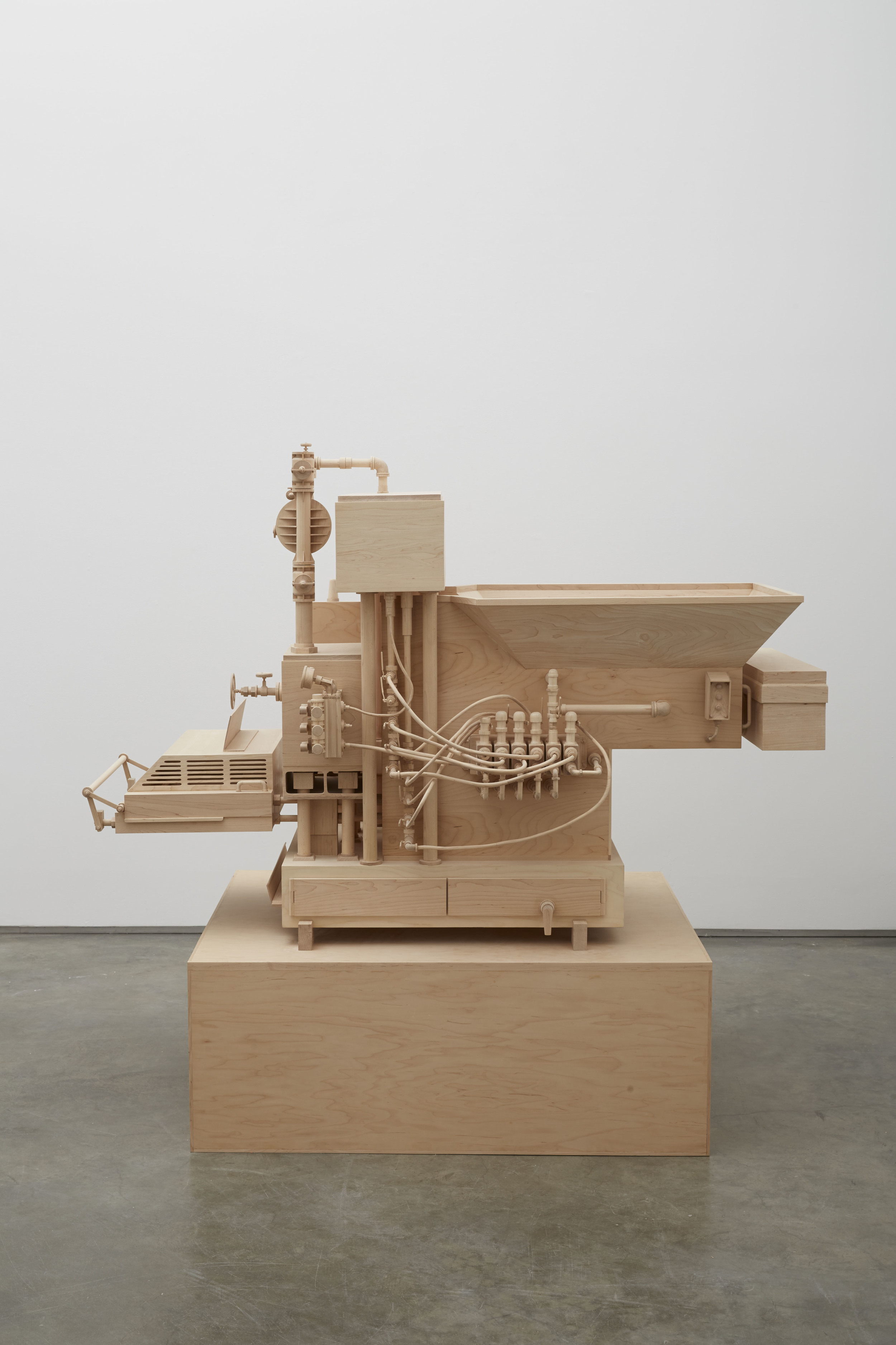  Machine of Indeterminacy, 2014, Birch wood, 66 x 40 x 44 1/2 inches, Photo: Jason Wyche 