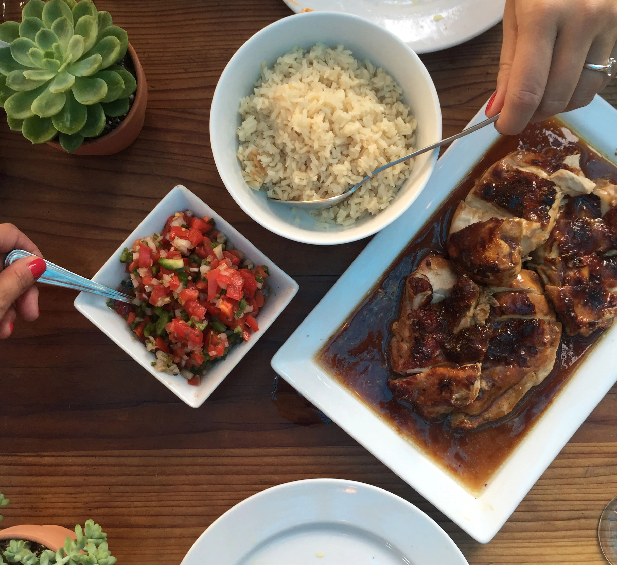 // This off-menu chicken adobo dish was a crowd pleaser.