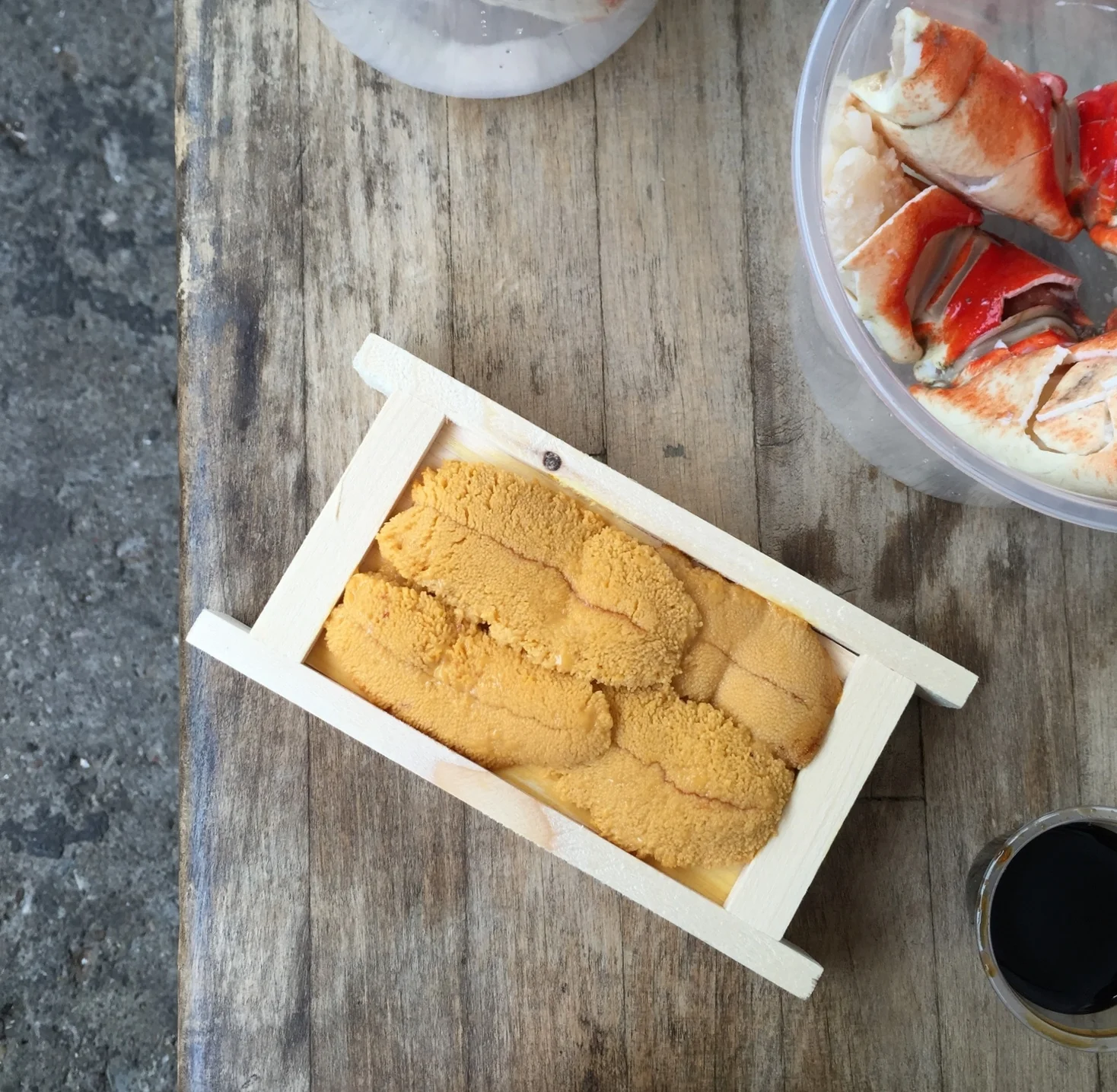 // A close-up of the Santa Barbara uni. It was only $8 for this tray.