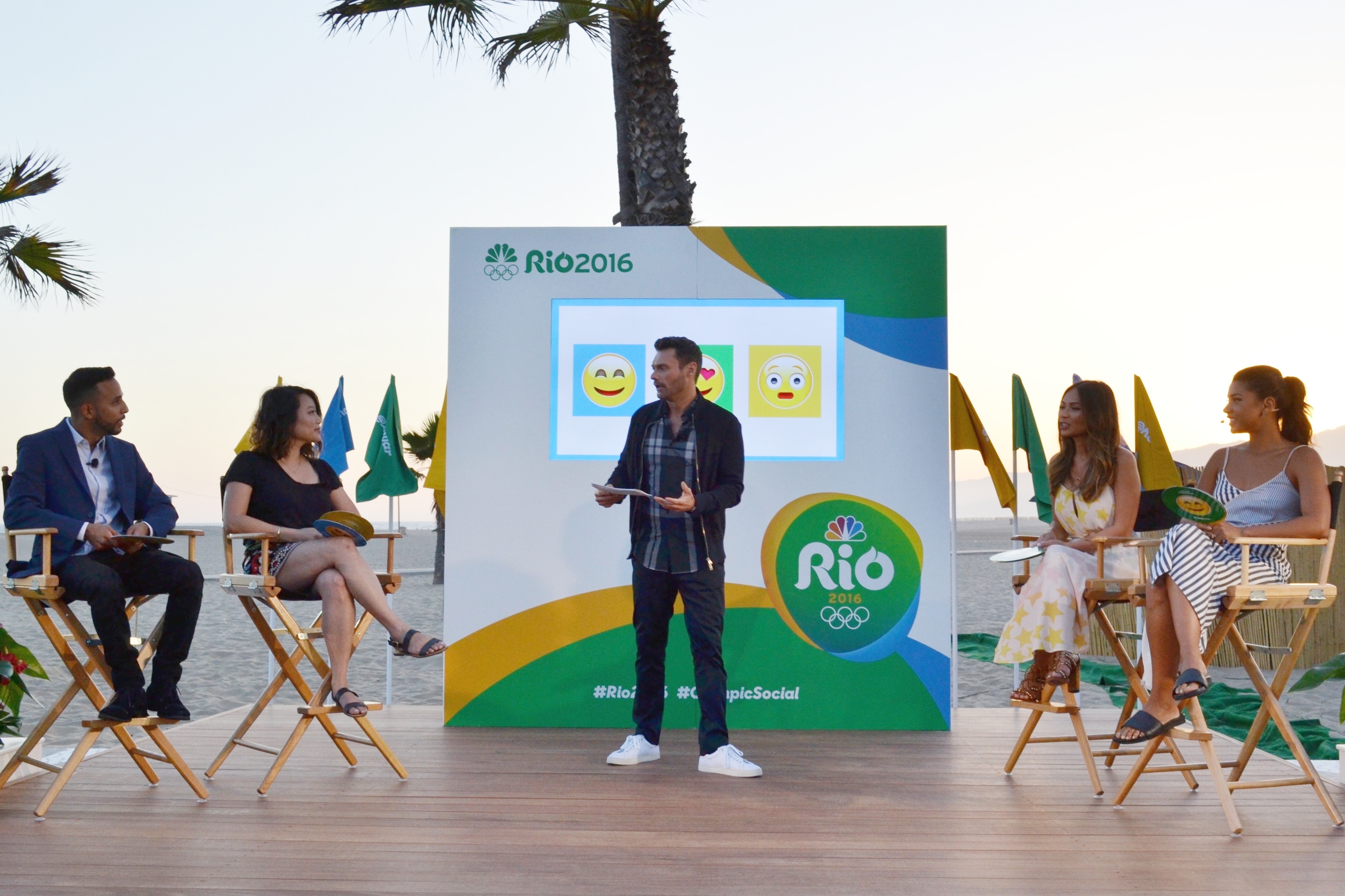 Now it was time to have the social peeps on stage. L to R: Anwar Jibawi , me, Marianna Hewitt , and Hannah Bronfman.