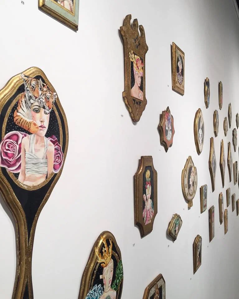 miniature portraits in Silver Linings and Small Saints solo exhibition at Cumberland Gallery, Nashville 2017