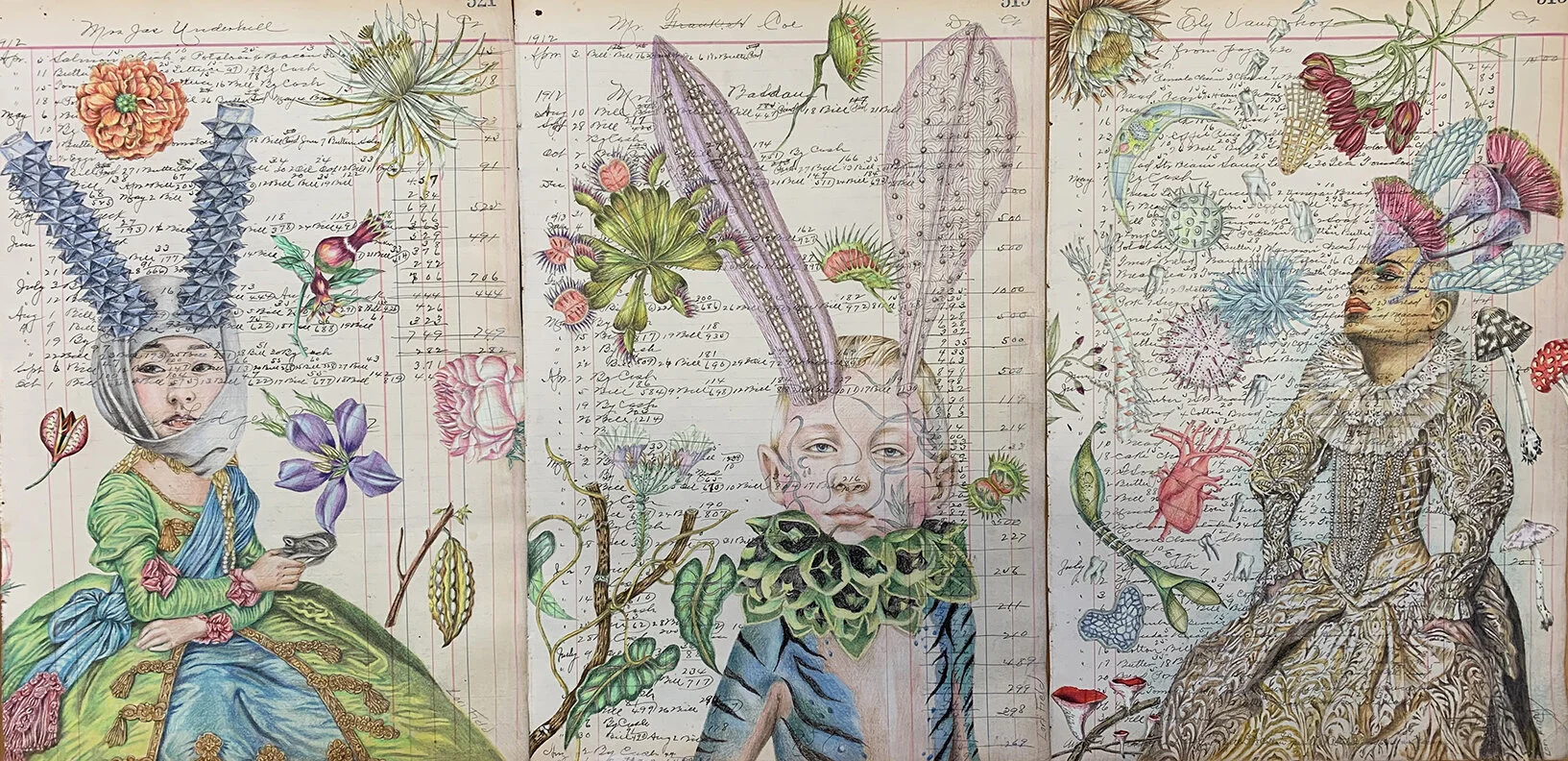  polychromos pencil, antique ledger paper - unavailable 