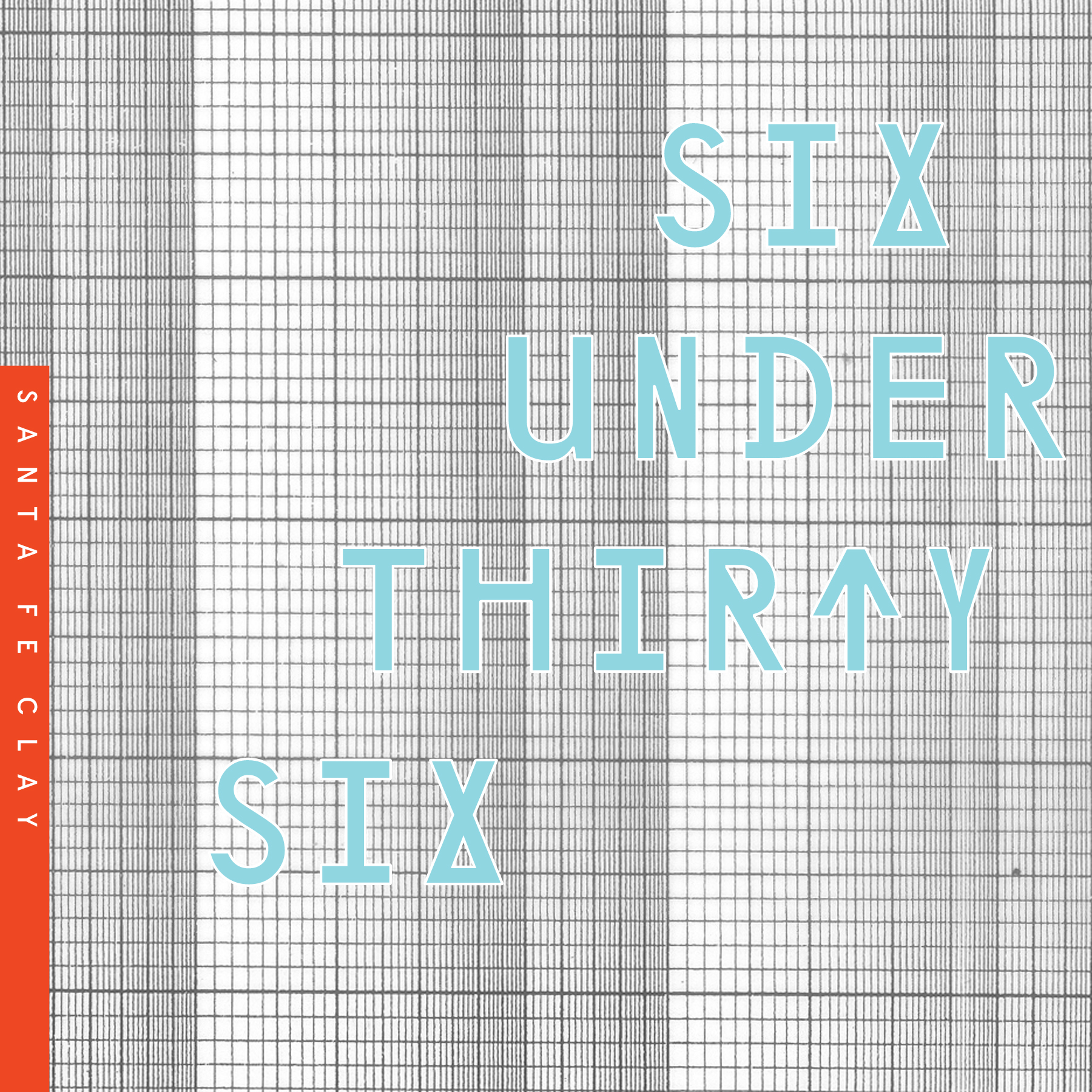 Catalog design for Santa Fe Clay exhibition, Six Under Thirty-Six, 20 pages, 6x6", 2015