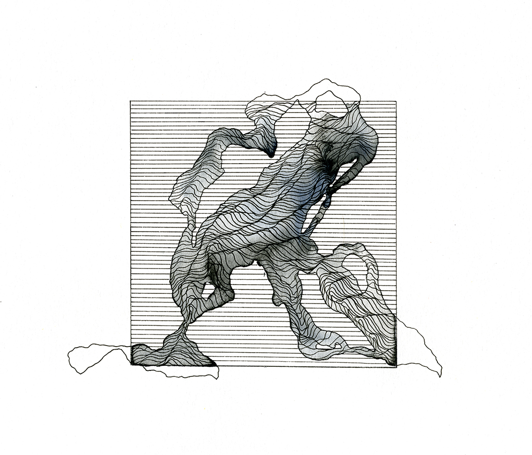   Gravitational Anomaly   Micron Pen, Water Color, Arches Hot Press Paper, 2016 