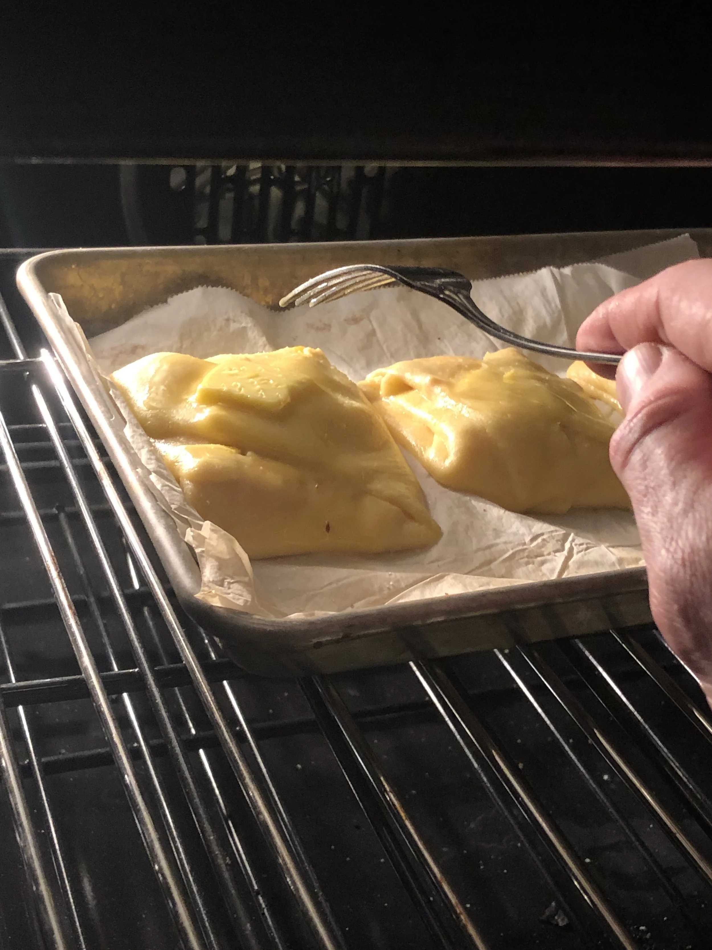 Melt some butter on top at 6 min. Cool for another 6.