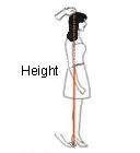 Height Measure from head to floor with the shoes you are going to wear for your wedding or event.