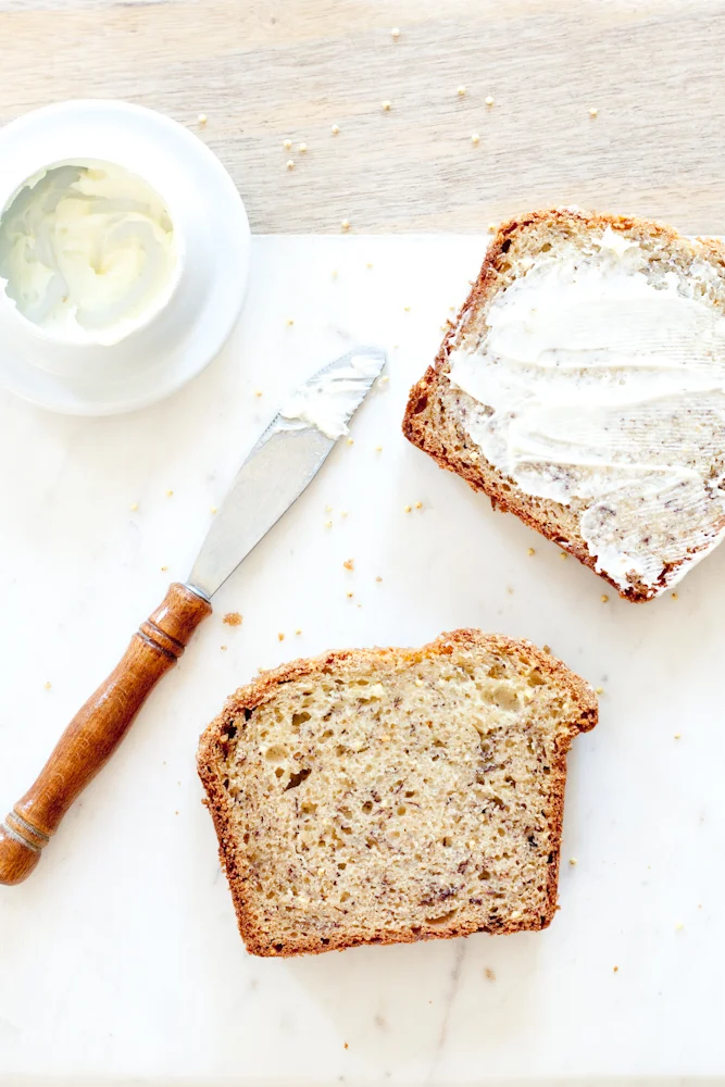 banana bread with toasted millet