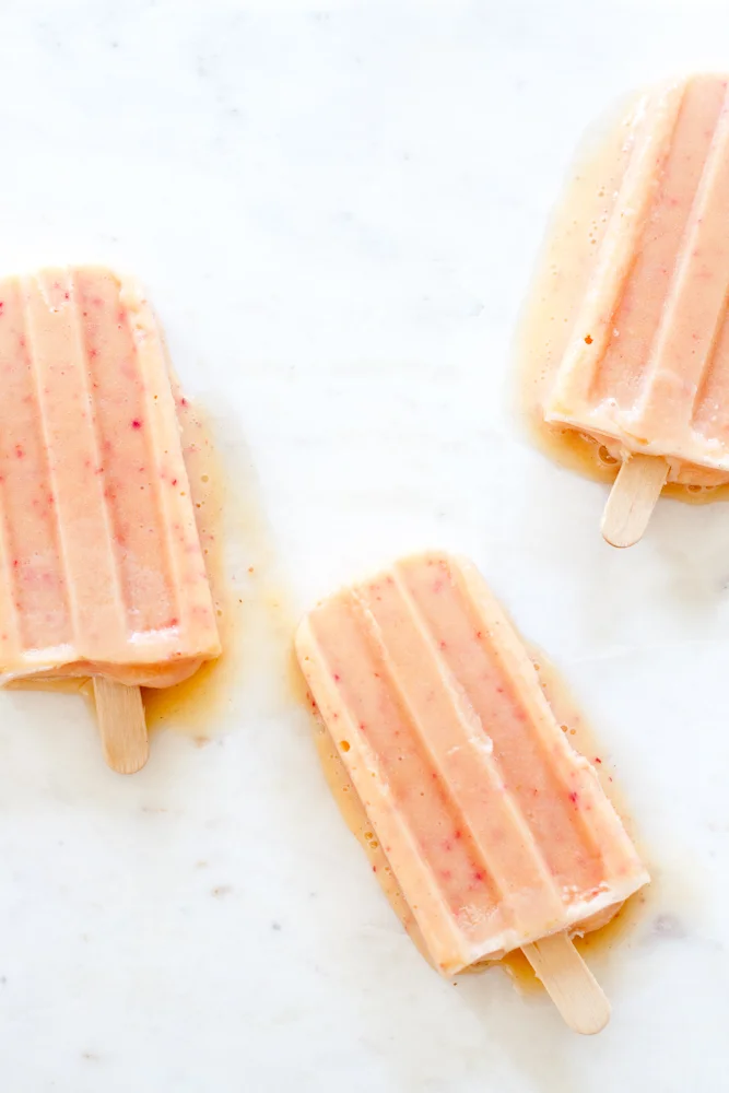 peach + yogurt popsicles