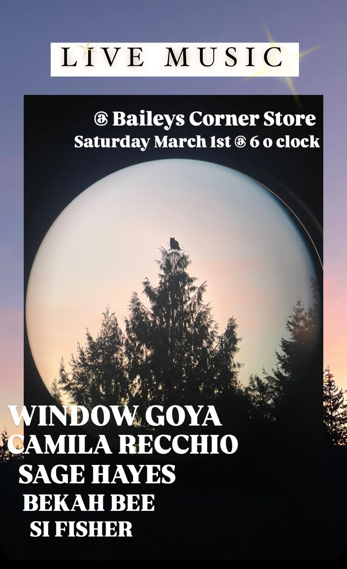 Window/Camila/Sage/Bekah at Bailey's Corner Store