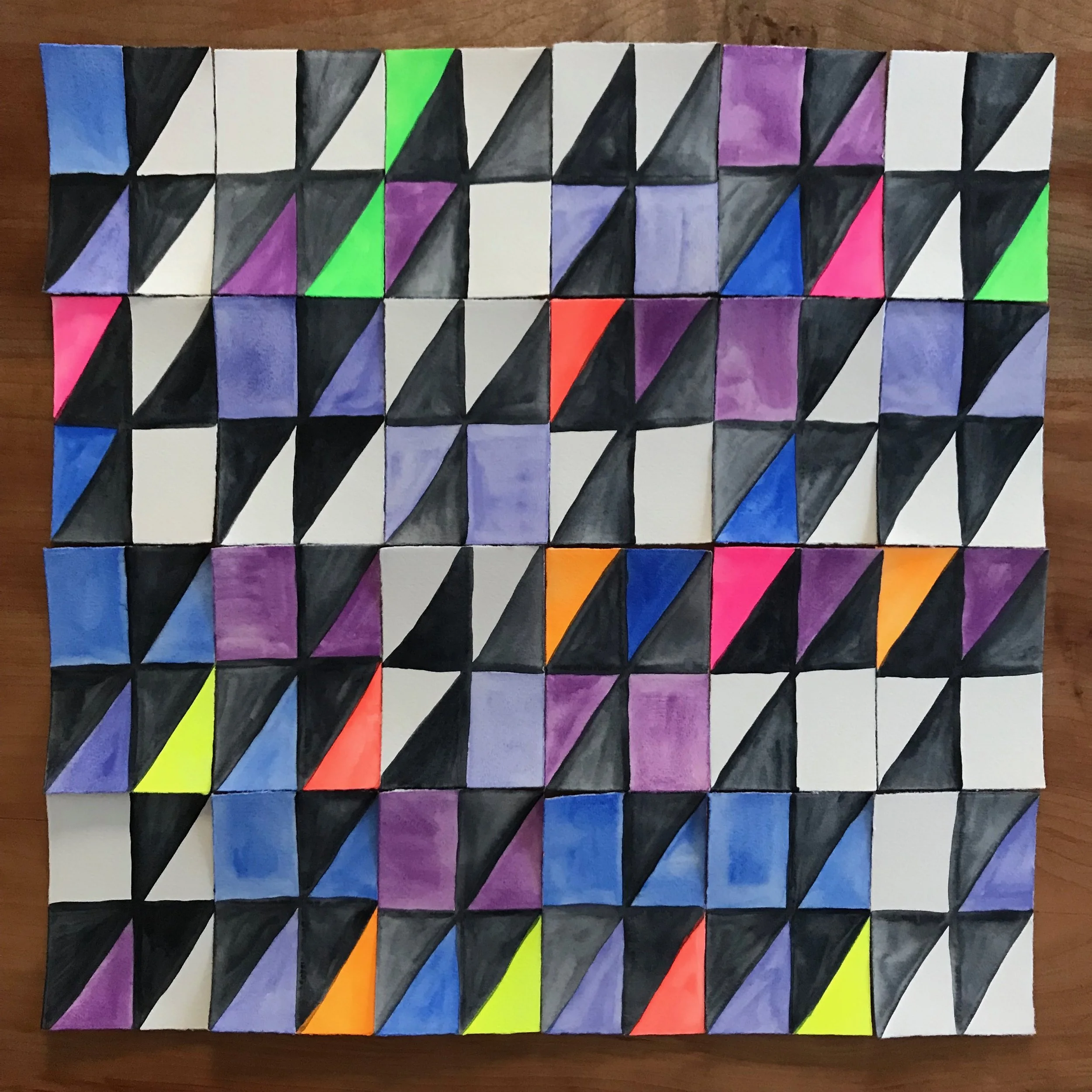 Pattern 2 (neon triangles)