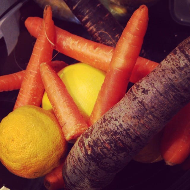 Lovely organic veg from Field To Feast. These are the carrots I used in my soup.