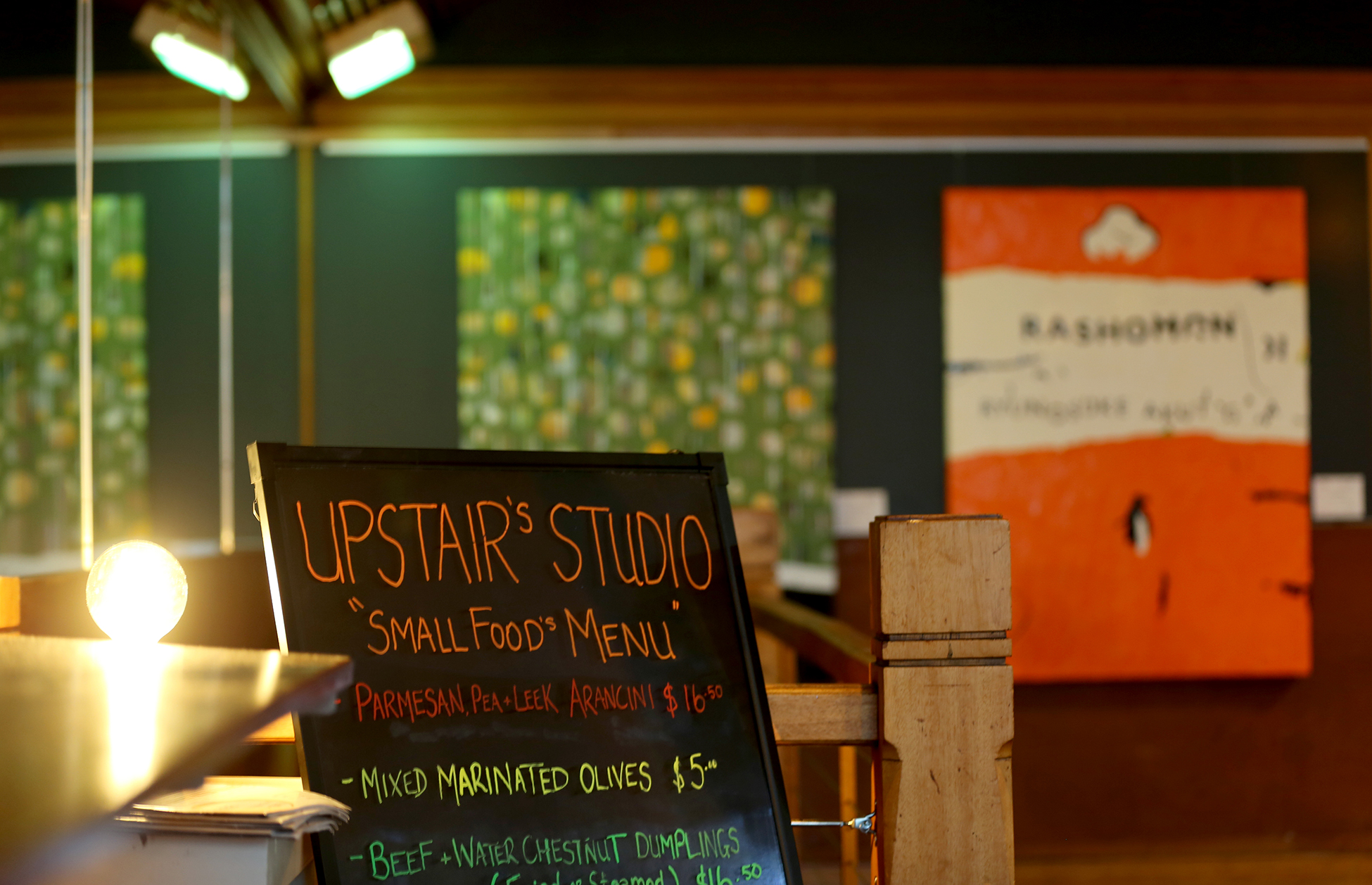 Palette's upstairs studio is home to changing art exhibitions.