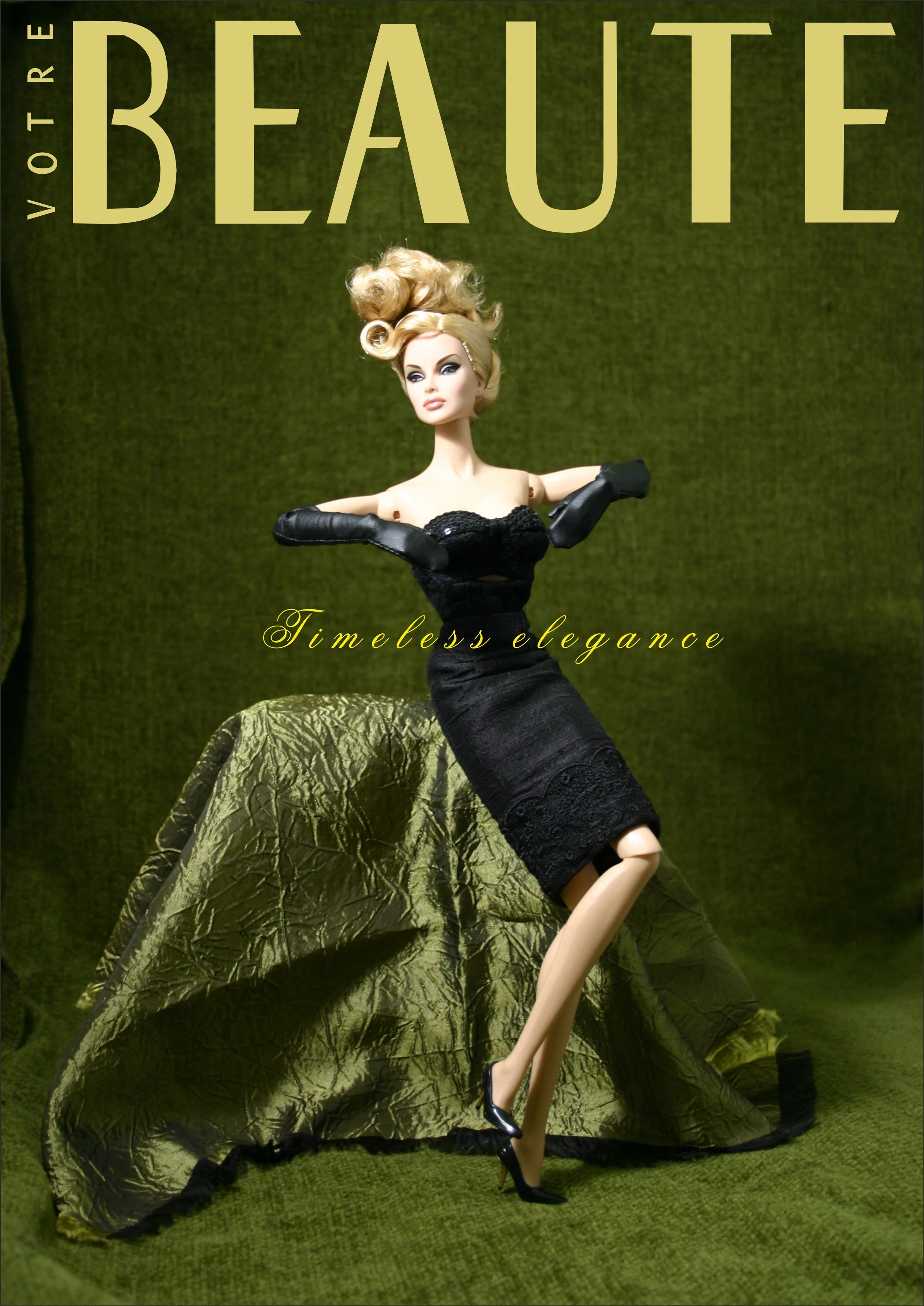 Red Zinger Dania Zarr® in a Votre Beauté Hellas December 2011 cover recreation