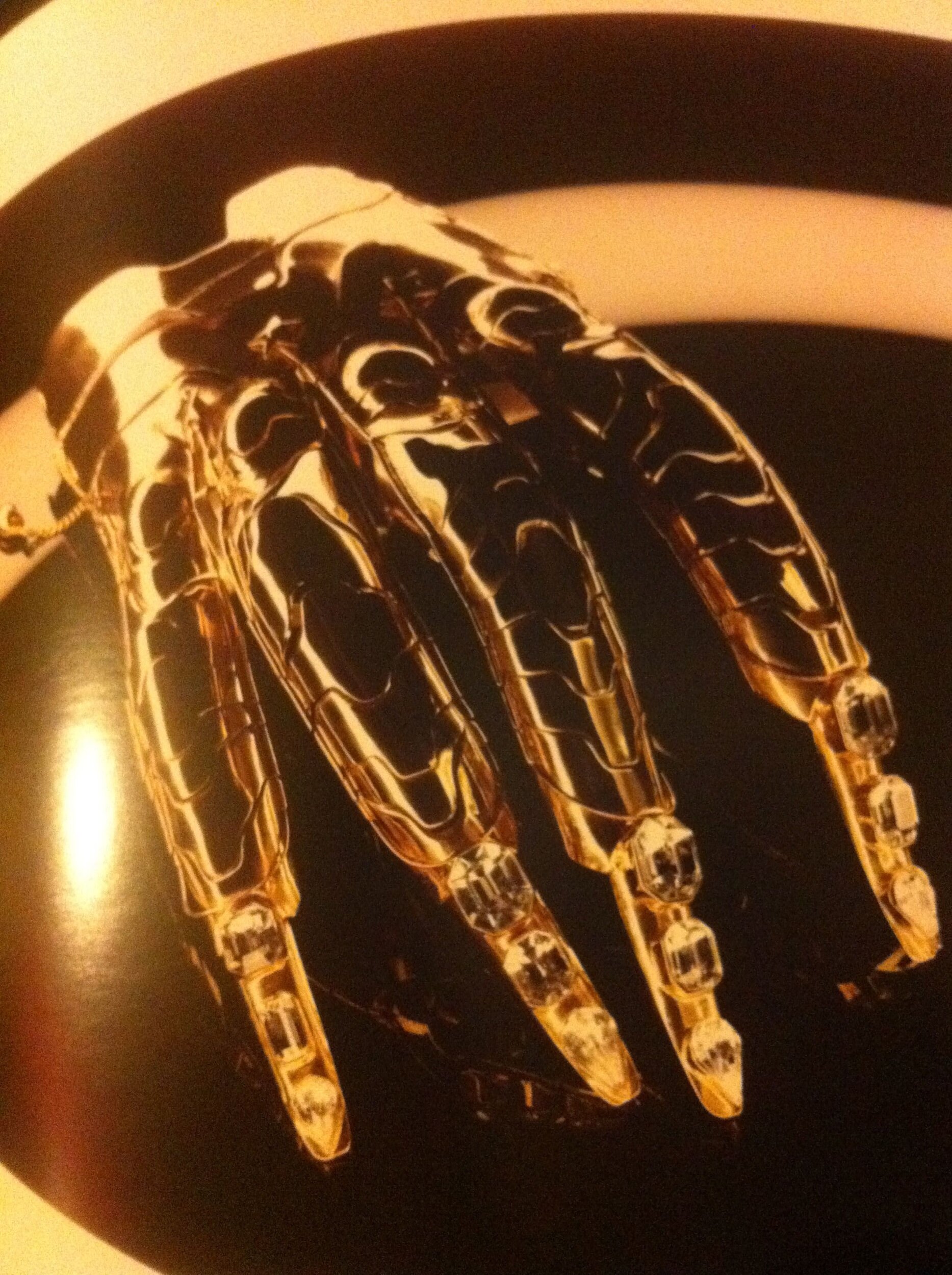 Thierry Mugler metallic gloves 