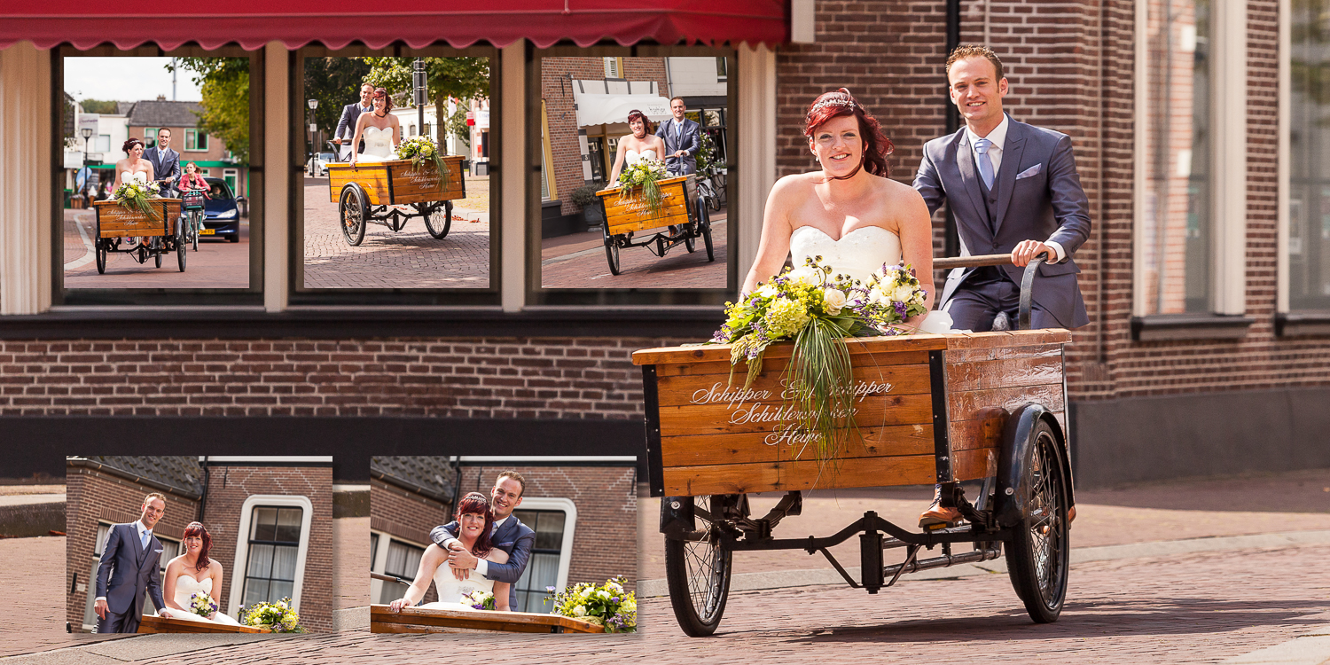 Rondje om de kerk met de bakfiets.