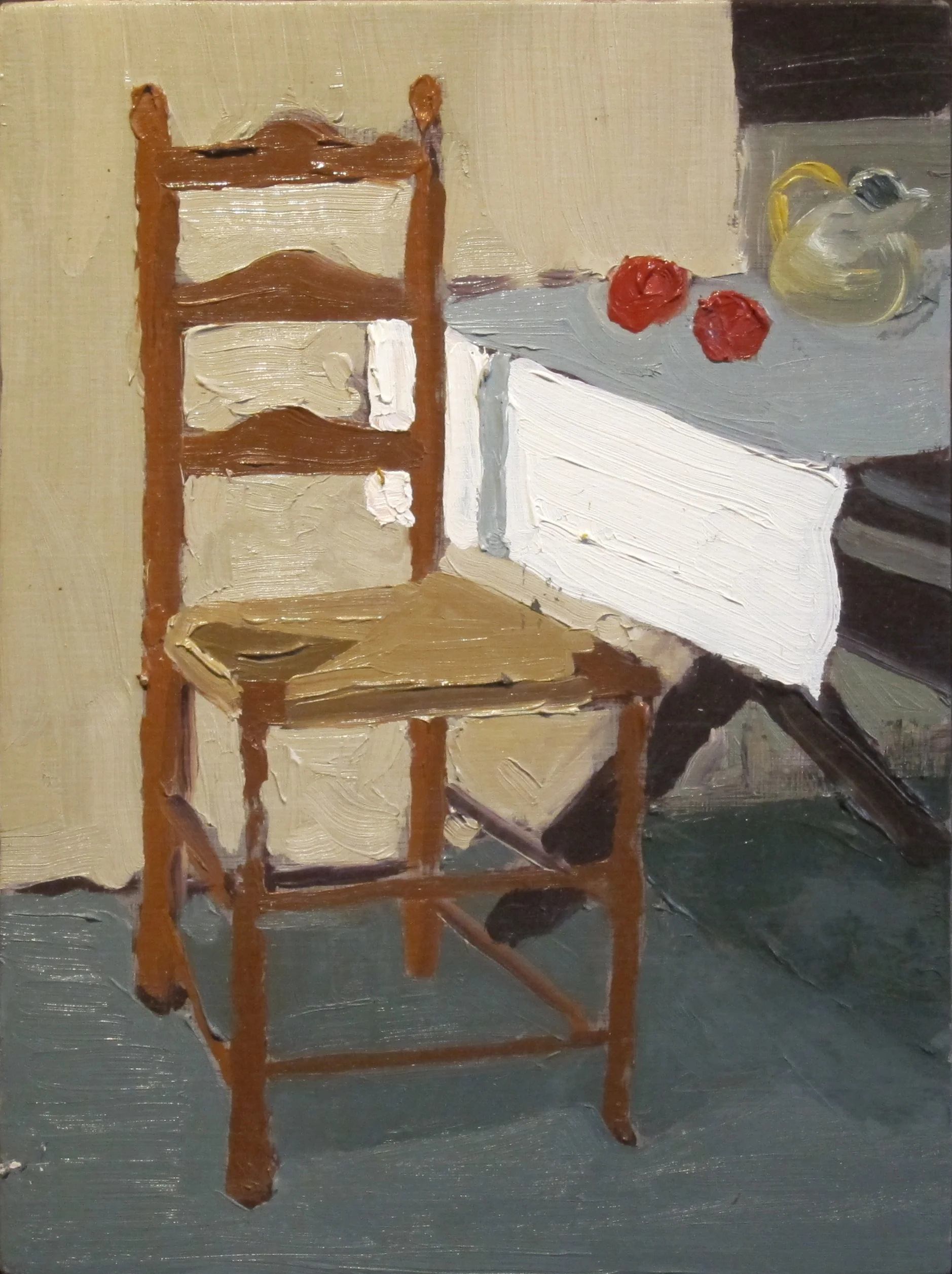 Chair with two tomatoes