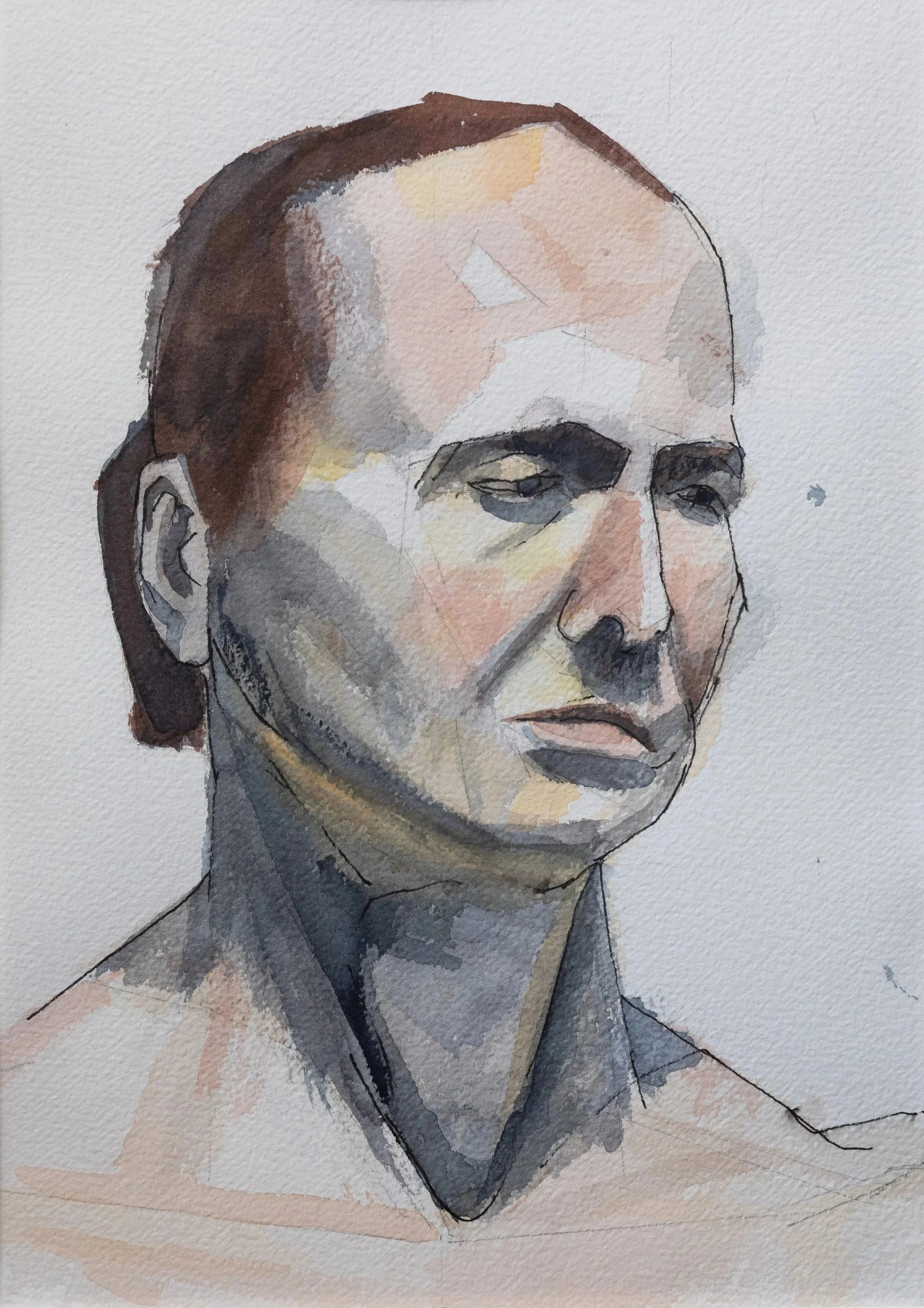 Head of a woman
Pencil and watercolor