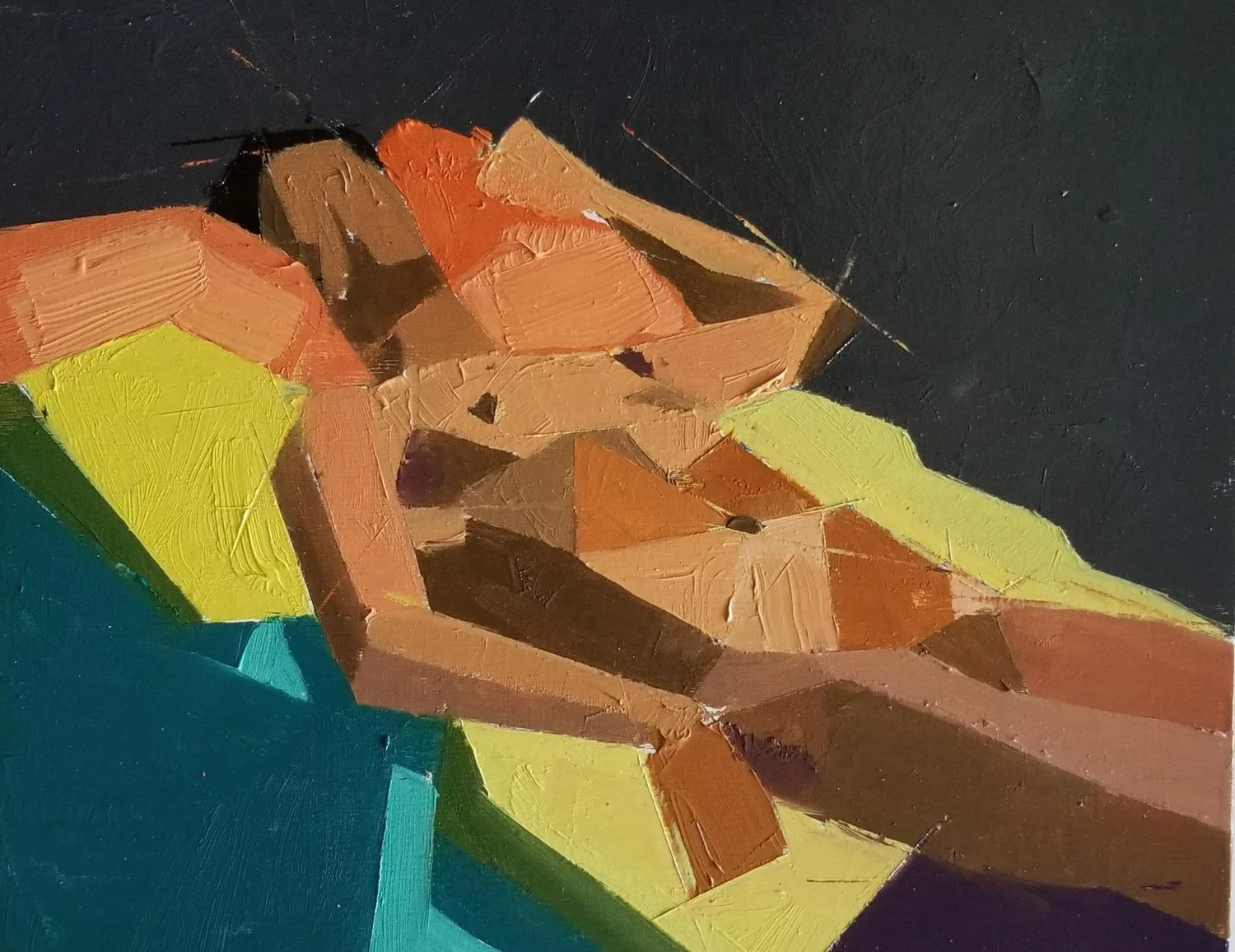 Reclining woman
Oil on wood panel, 2018
