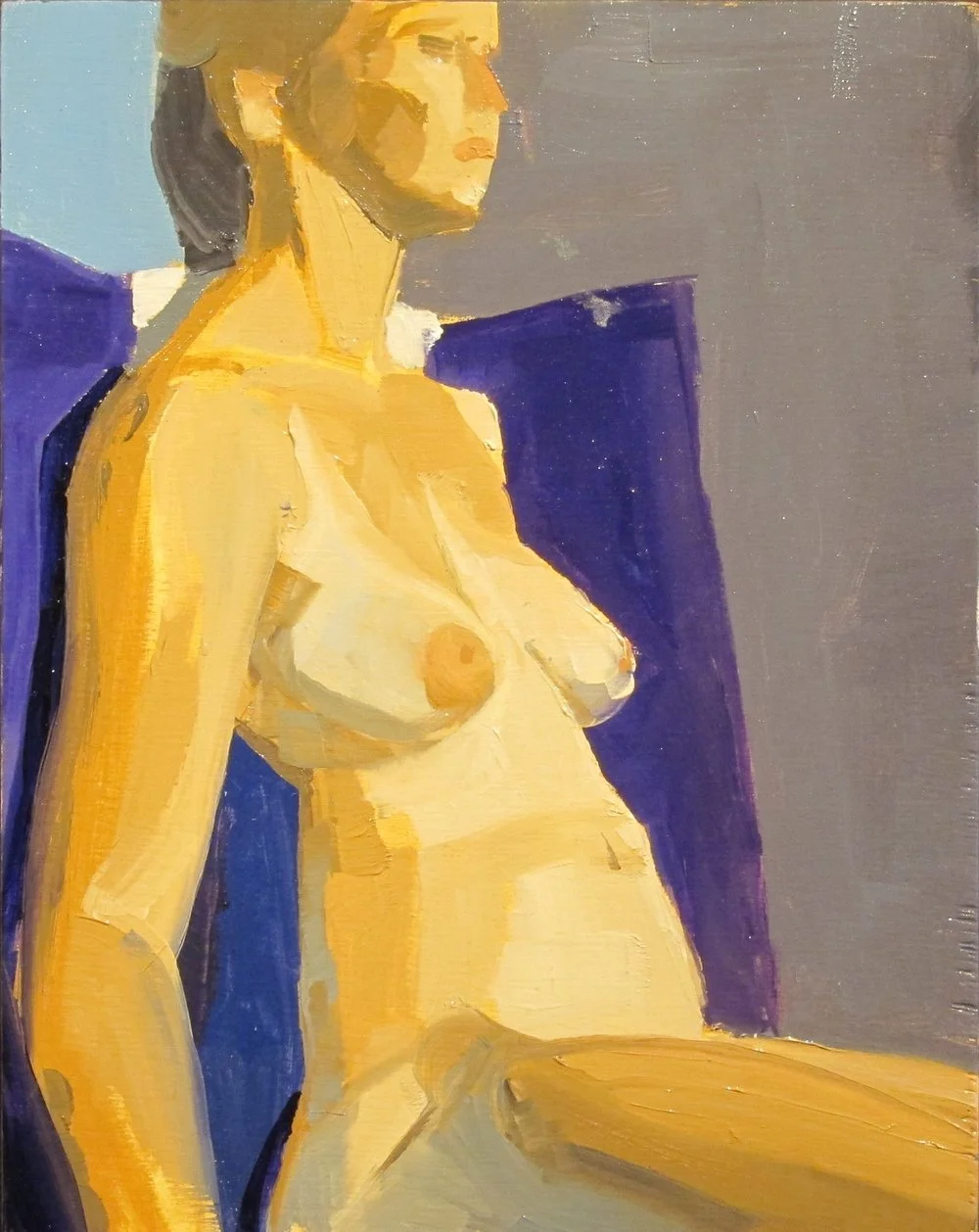 Seated woman
Oil on wood panel, 2014