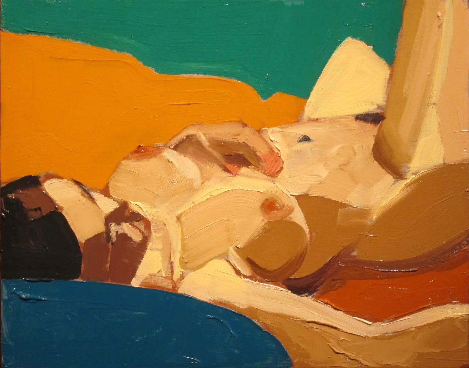 Reclining woman
Oil on wood panel, 2014