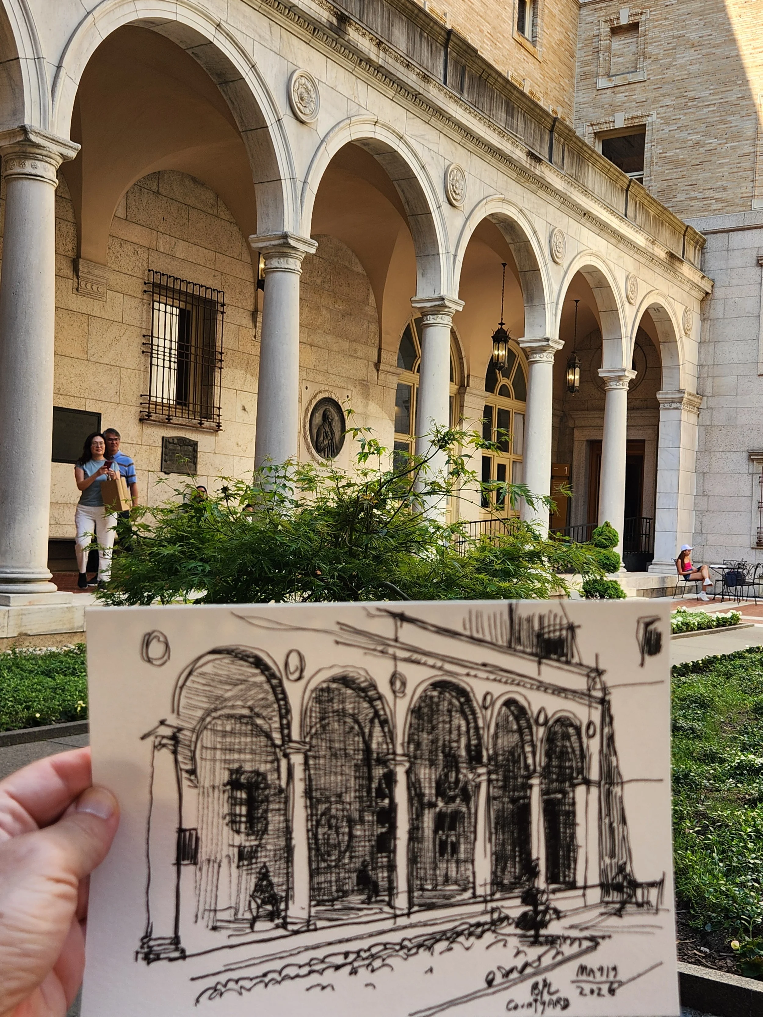 Sketch at the Boston Public Library