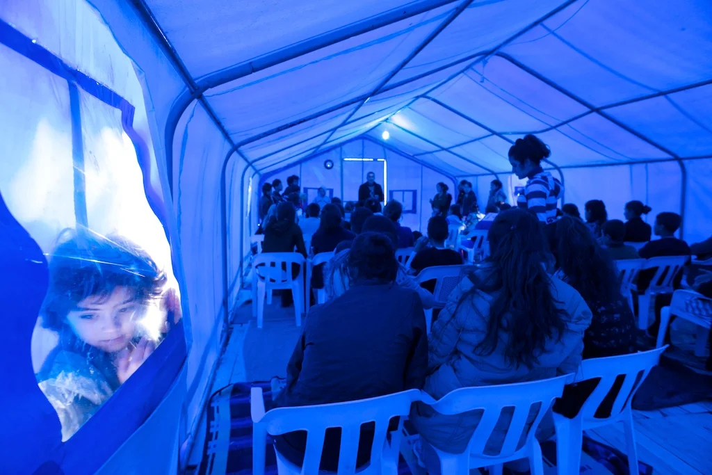  Yazidi refugees from Iraq at the school tent, Sirnak, 2015. 