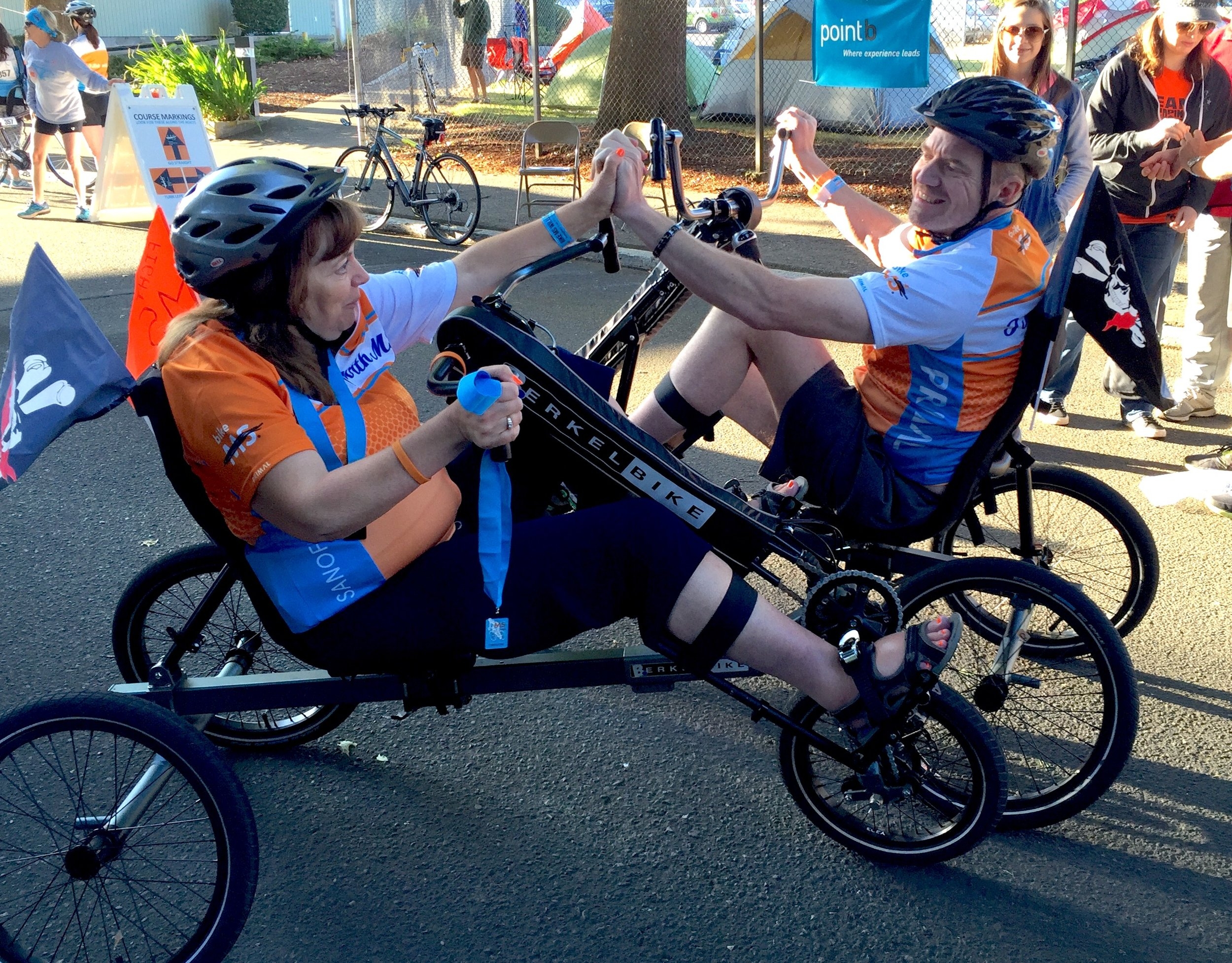 Carol and I after finishing the 1 mile "I ride with MS" during the 2016 Oregon Bike MS
