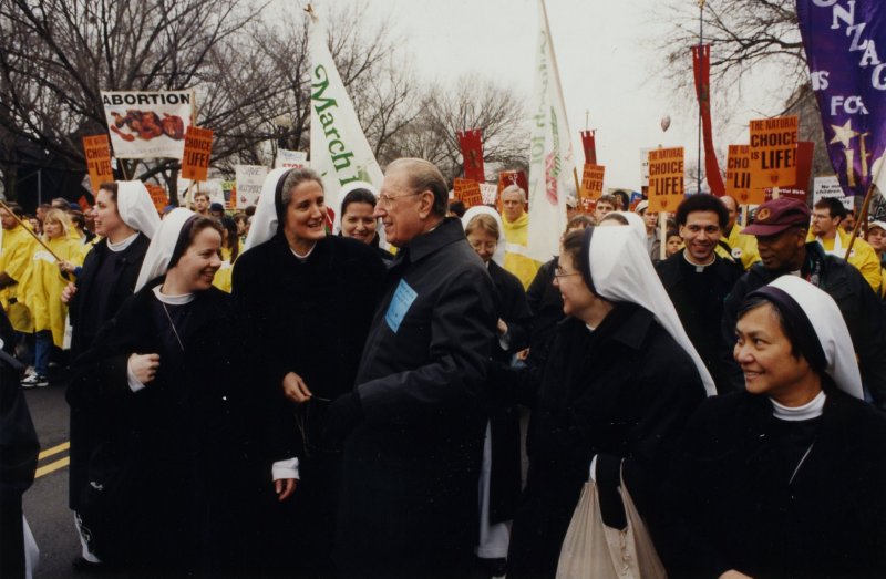 John Cardinal O’Connor with the Sisters of Life at the March for Life http://cardinaloconnorconference.com/wp-content/gallery/cardinal-oconnor/sheridan_jcoc-and-sv-at-march-for-life.jpg