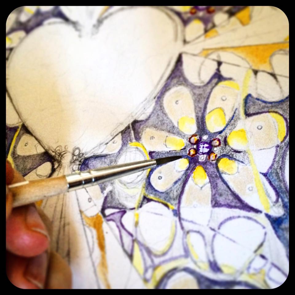   Day 8: Next up in the layering process: adding touches of blue and lavender to increase tonal depth and definition...  