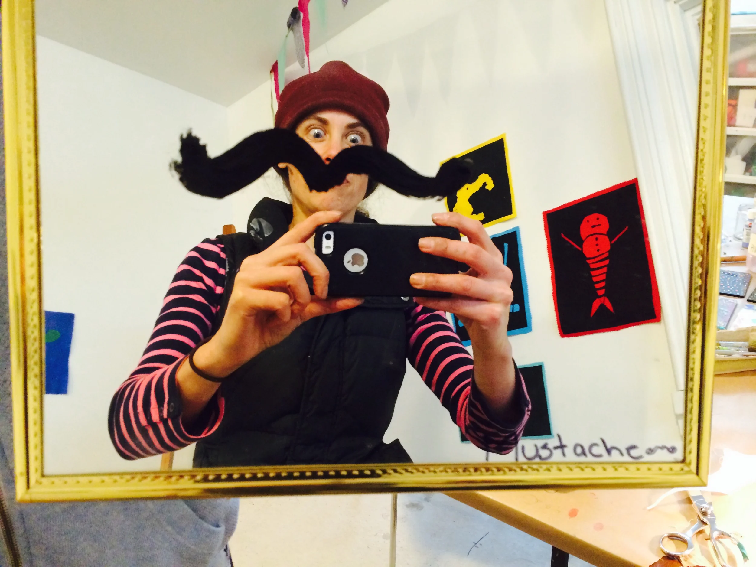 Instant moustache portrait station!