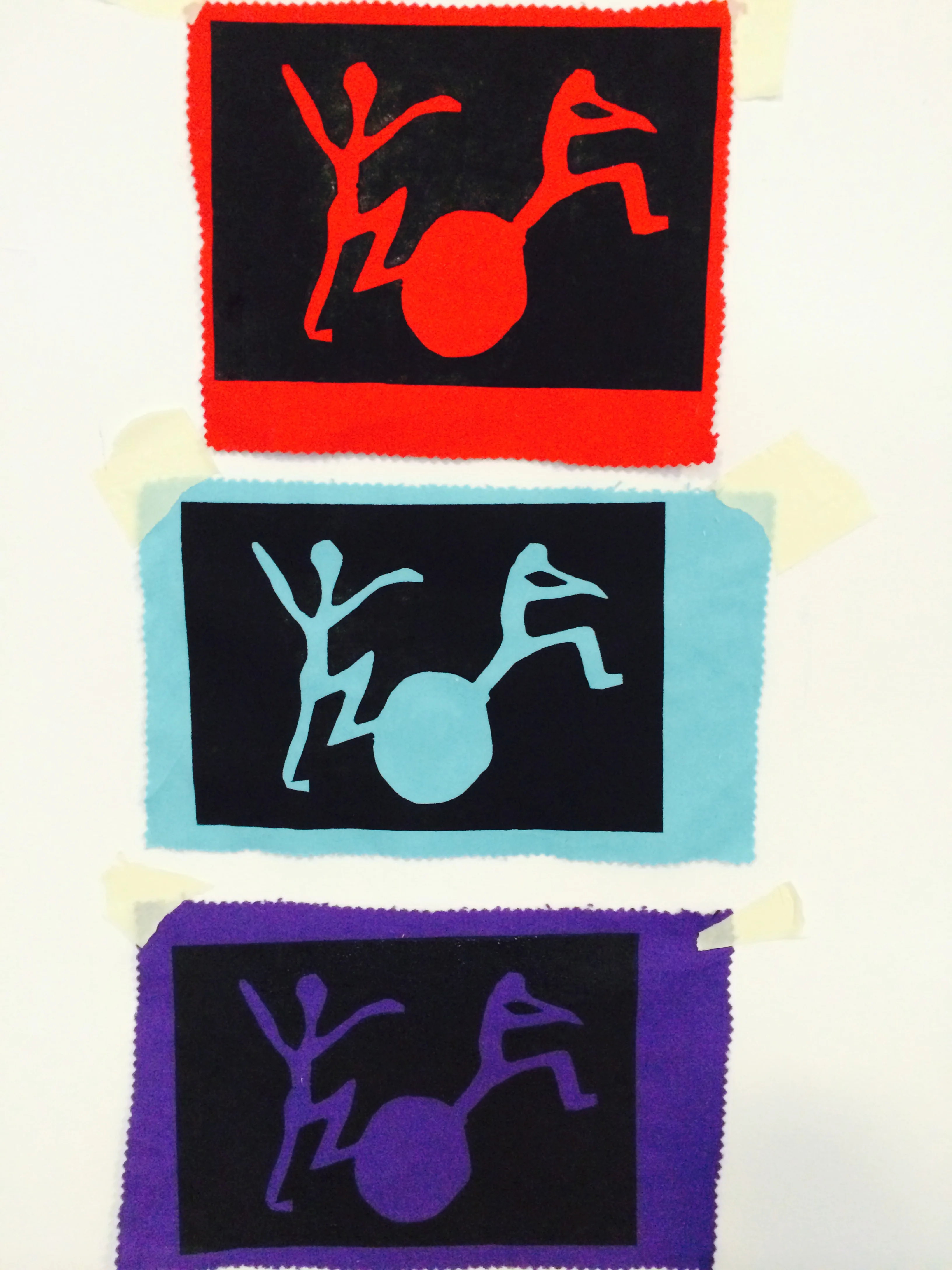 The results! Simple paper hand cut stencils and beginning to explore multiples.