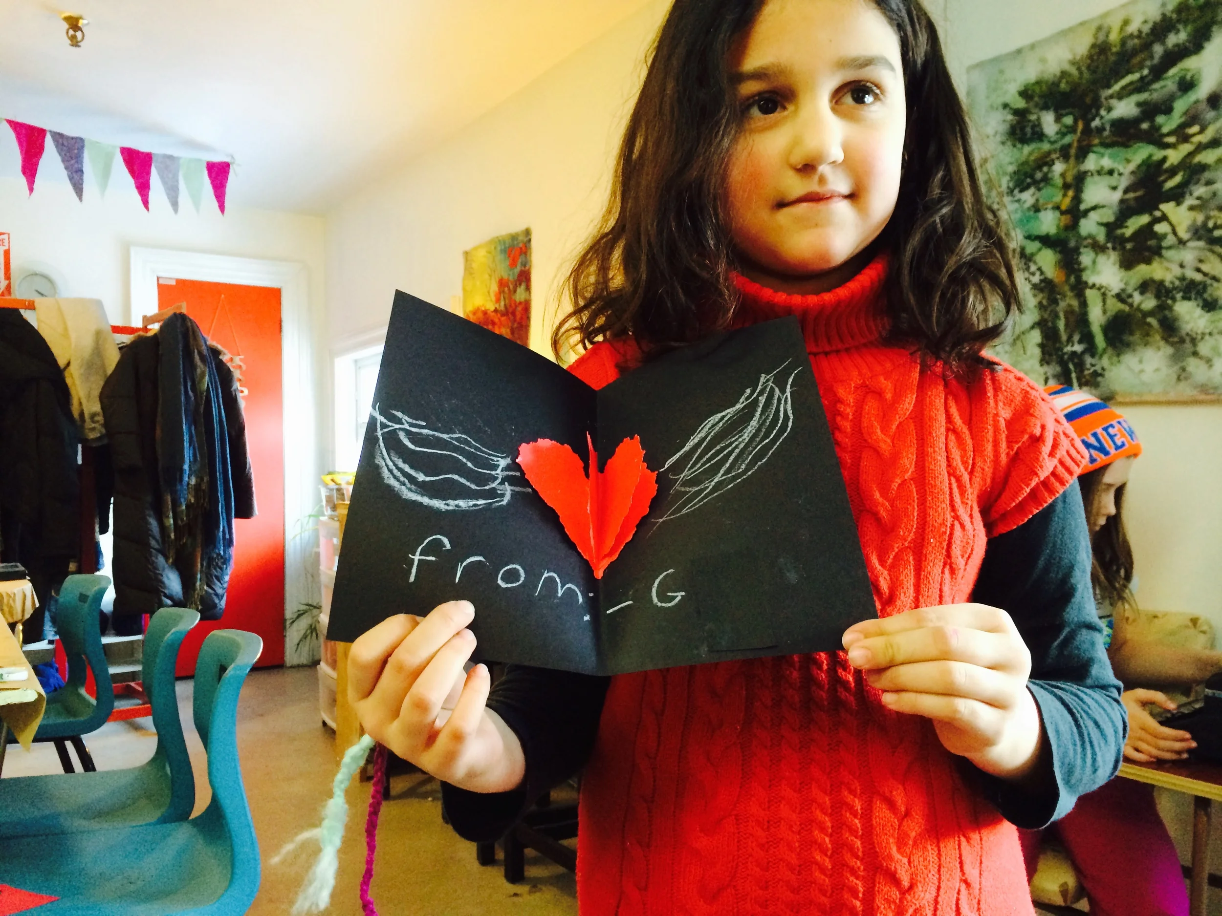 Valentines! And paintings on the studio walls to inspire us by Renee Forrestall.
