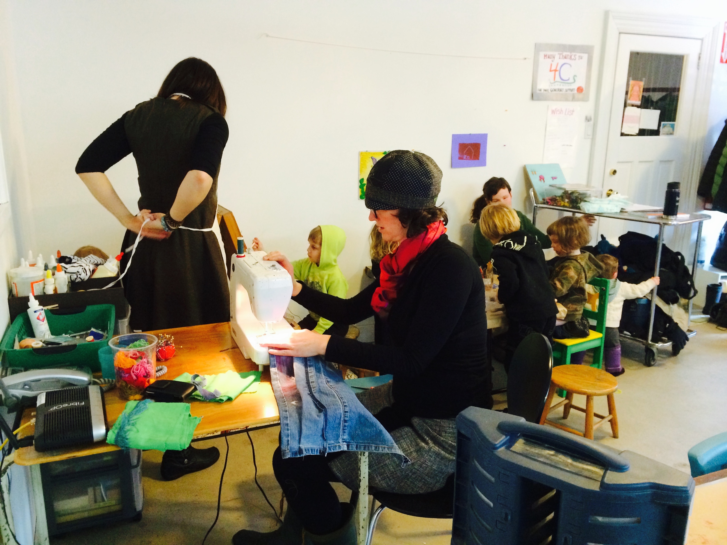 Sewing, dough, painting - it's amazing what can fit into a corner!