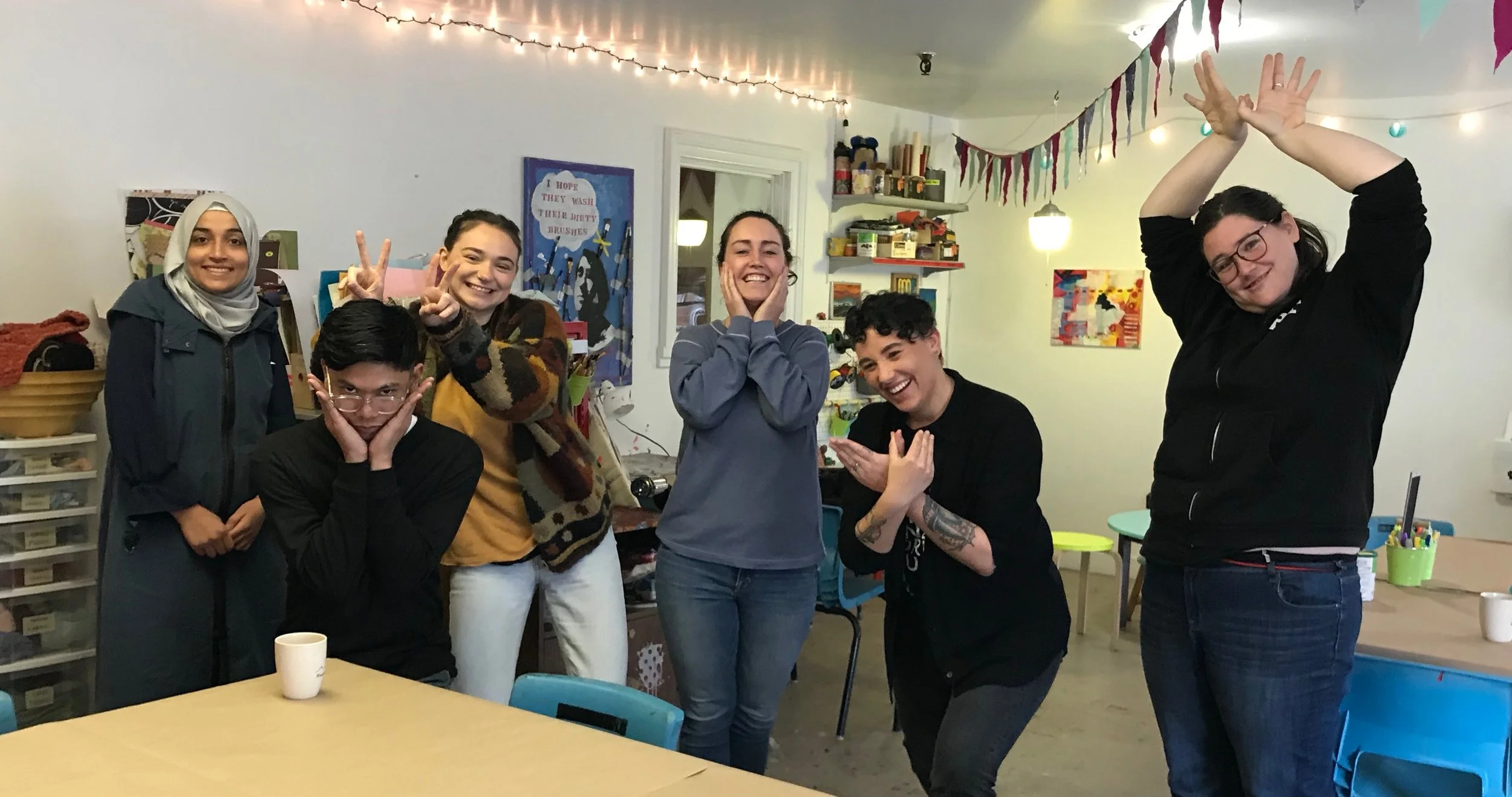 A moment of radical joy in celebrating the learnings from the anti-oppression workshop by South House facilitator Carmel!
