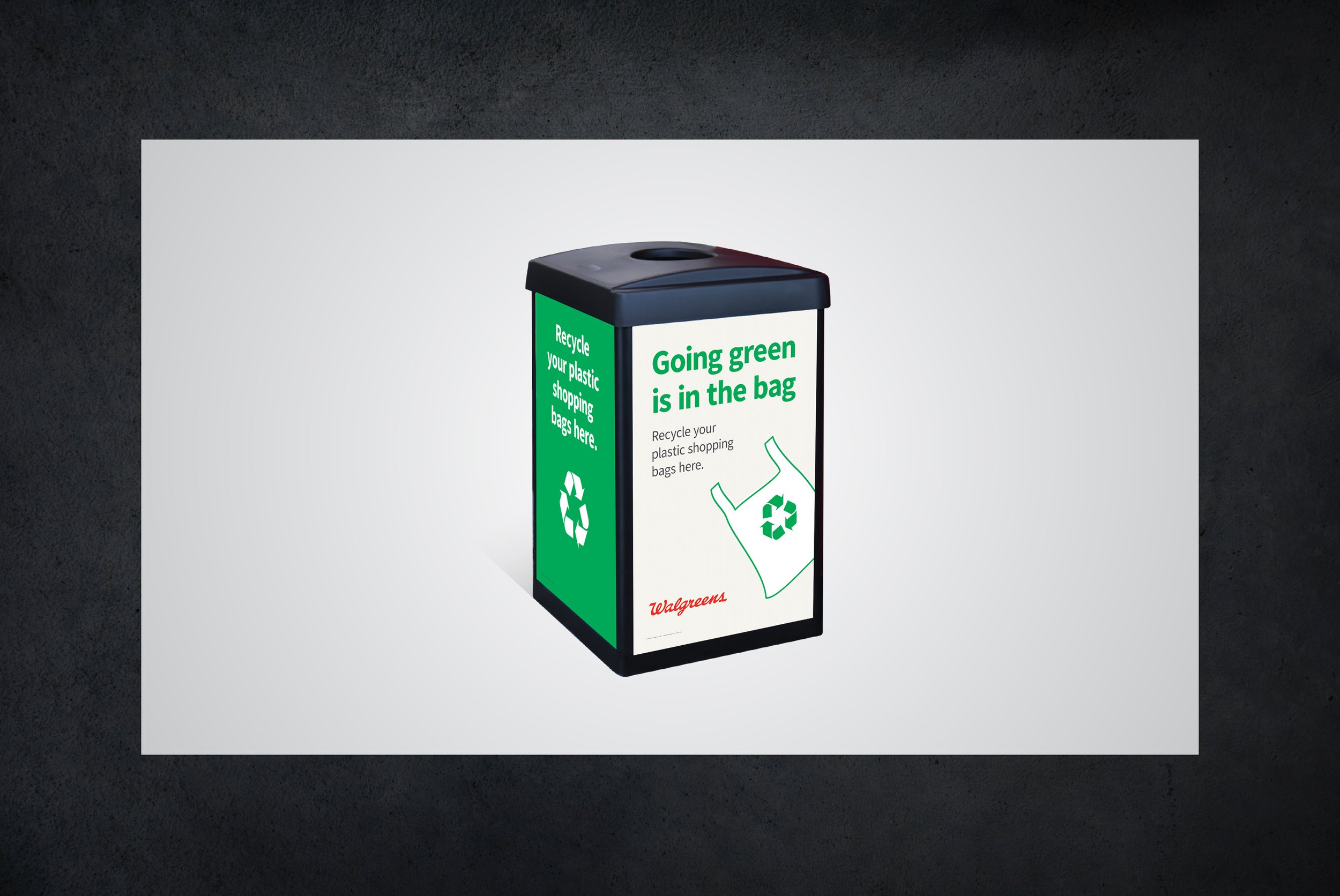 Walgreens recycle bin graphics