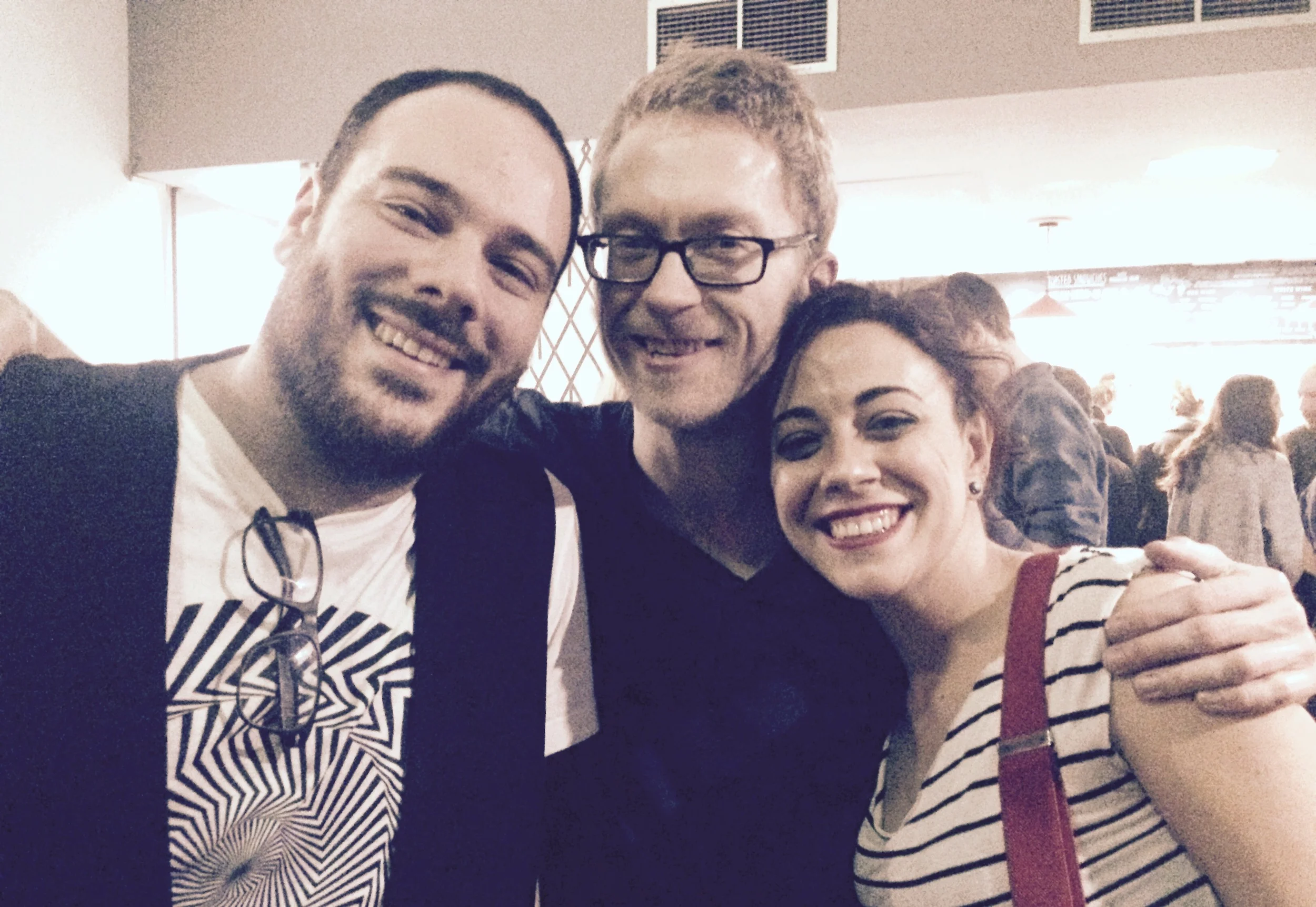 Gian Luca w/ Karl M Smith and Emanuela Monni after the show for Oxjam Clapham - London 11/2015