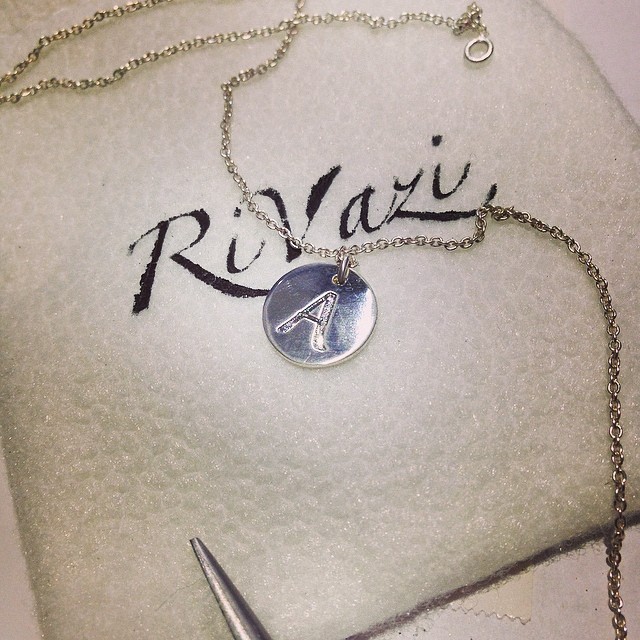 RiVazi Initial Necklace 
#rivazi #jewelry #necklace #silver #gold #custom #initial #solitary #charm #disk #simple #daily #jewelry #a#perfectfit #forher #birthday #gift #brand #nyc